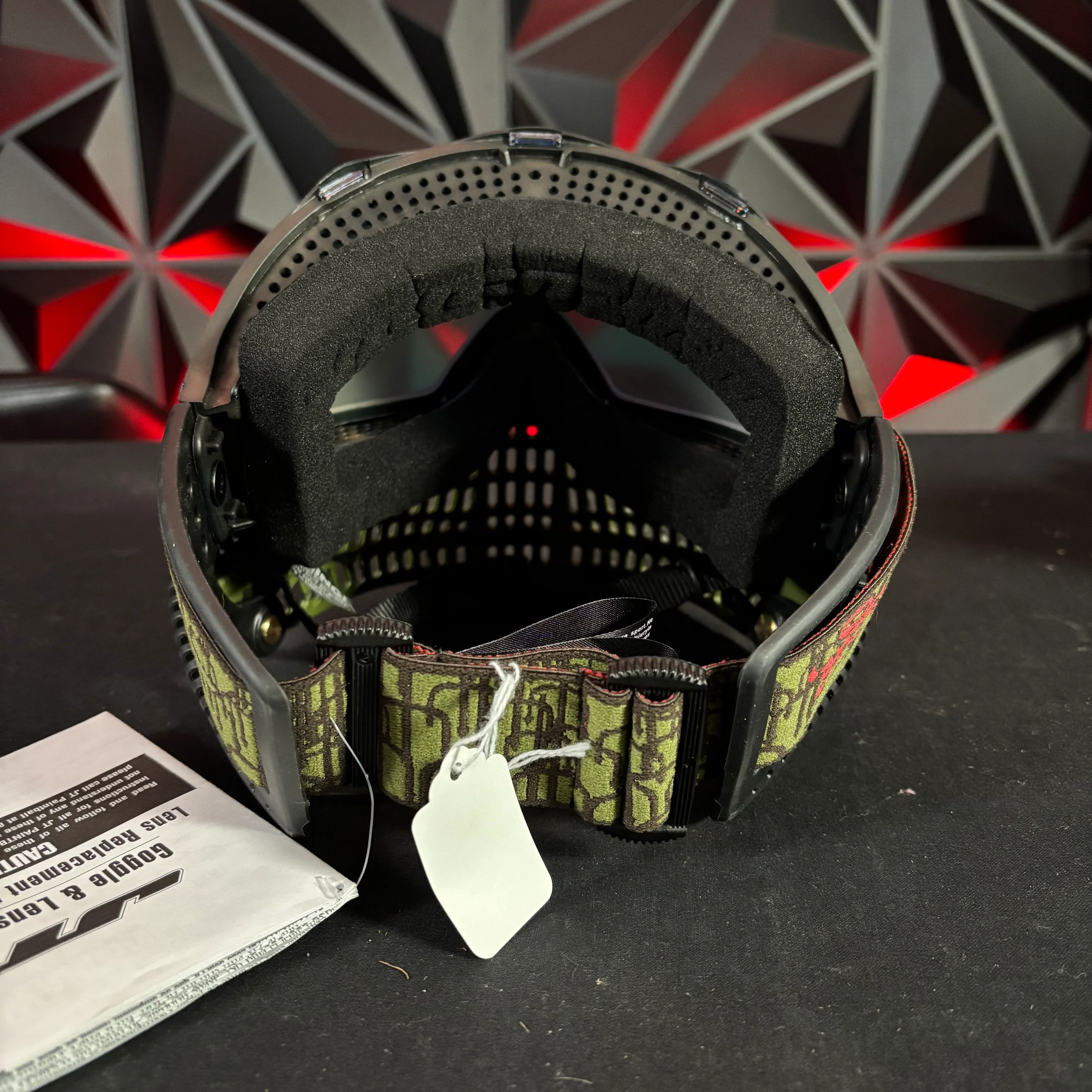 Used JT Proflex Paintball Mask - Custom #5 Black/Orange Cheeta /w Green tiger strip Bottoms and Black ears *Custom* - Image 4