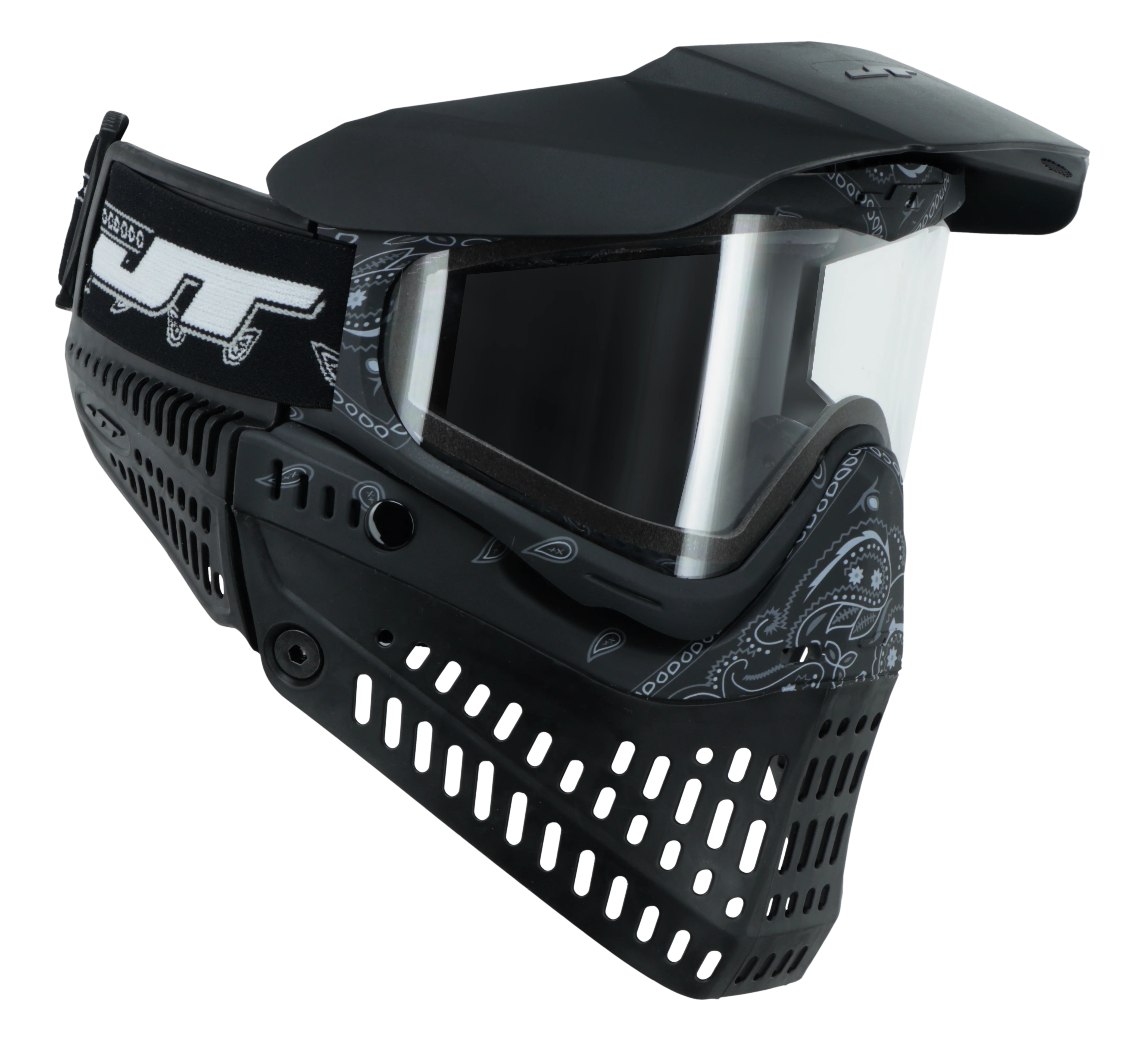 JT Proflex Paintball Mask - LE Bandana Series - Black w/ Clear & Smoke Lens - Image 2