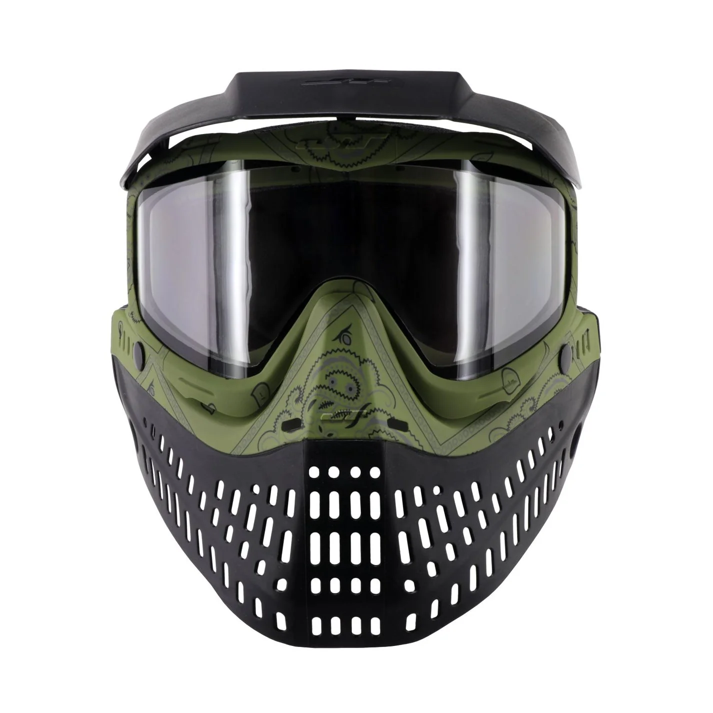 JT Proflex Paintball Mask - LE Bandana Series - Green w/ Clear & Smoke Lens - Image 3