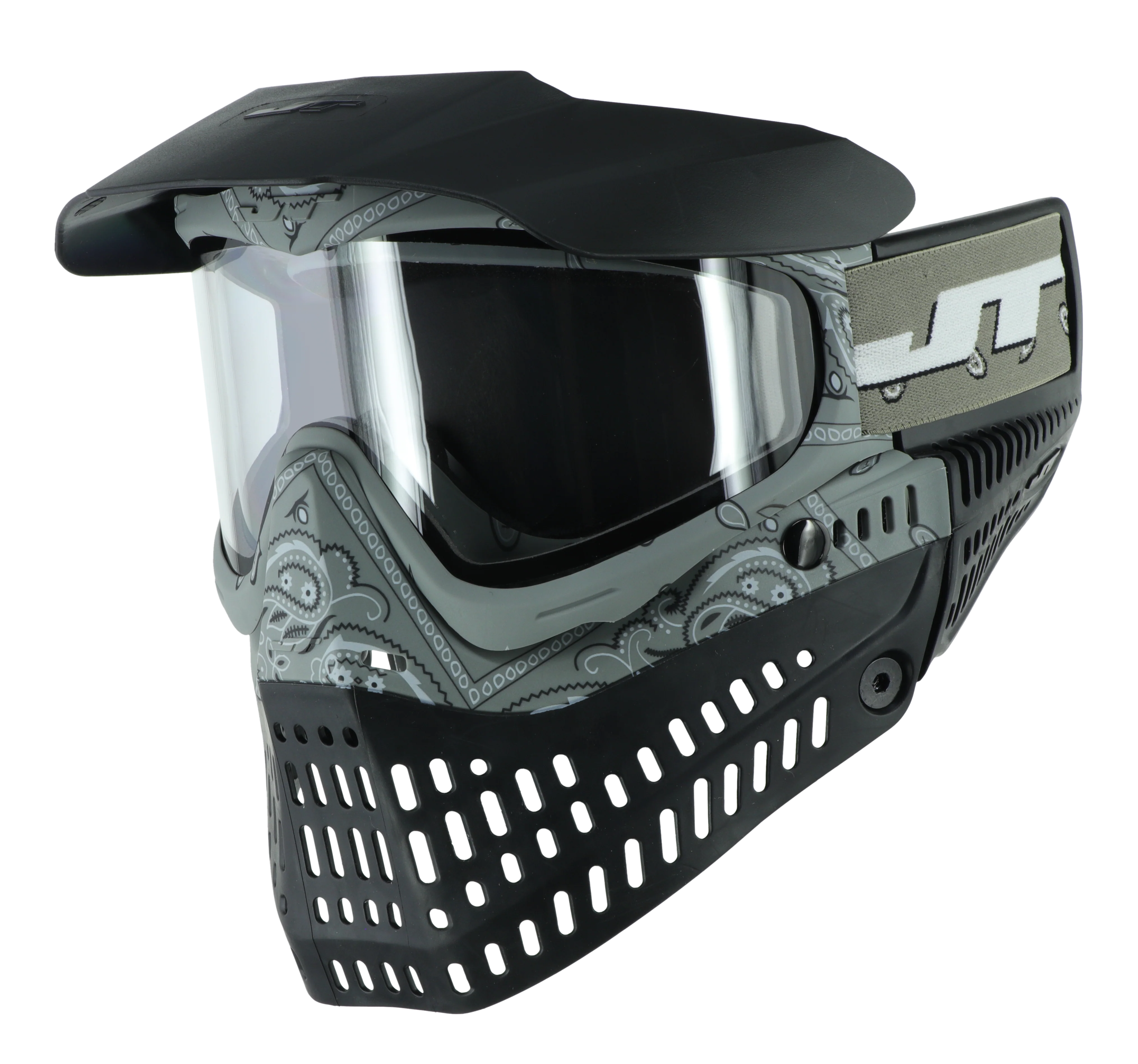 JT Proflex Paintball Mask - LE Bandana Series - Grey w/ Clear & Smoke Lens