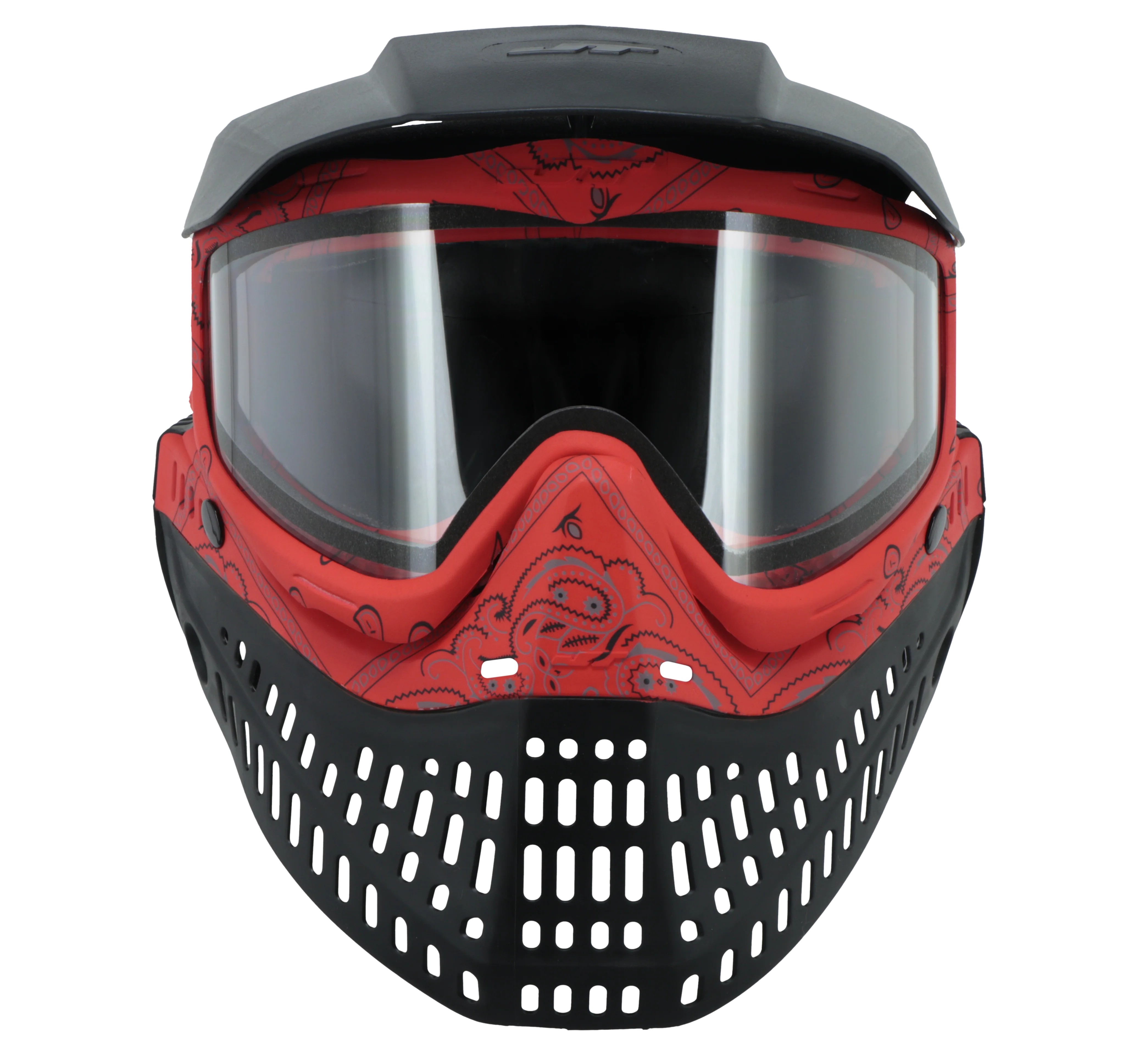 JT Proflex Paintball Mask - LE Bandana Series - Red w/ Clear & Smoke Lens - Image 3
