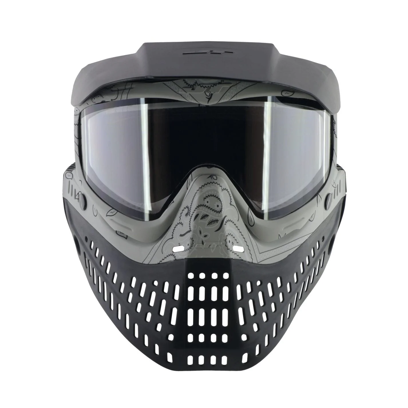 JT Proflex Paintball Mask - LE Bandana Series - Stone Gray w/ Clear & Smoke Lens - Image 3