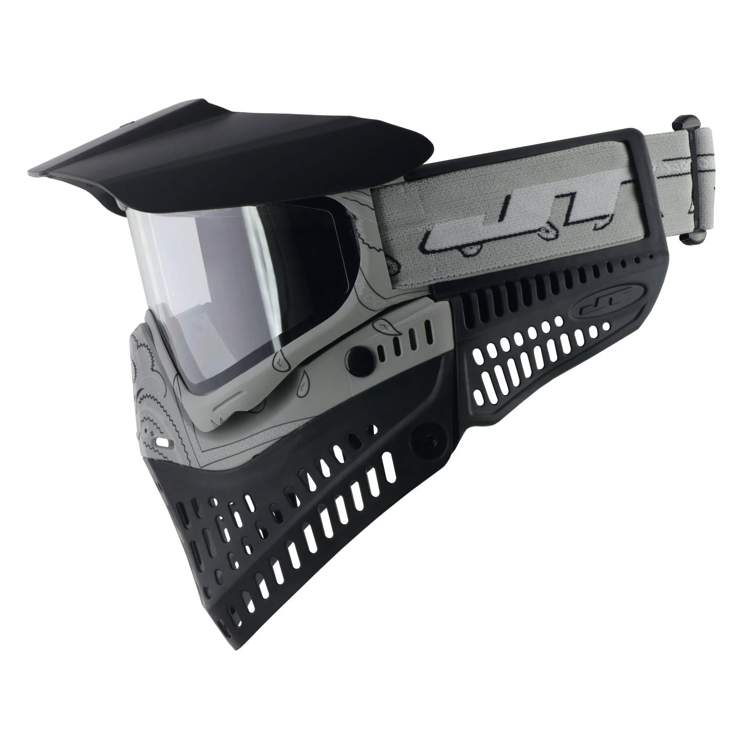 JT Proflex Paintball Mask - LE Bandana Series - Stone Gray w/ Clear & Smoke Lens - Image 4