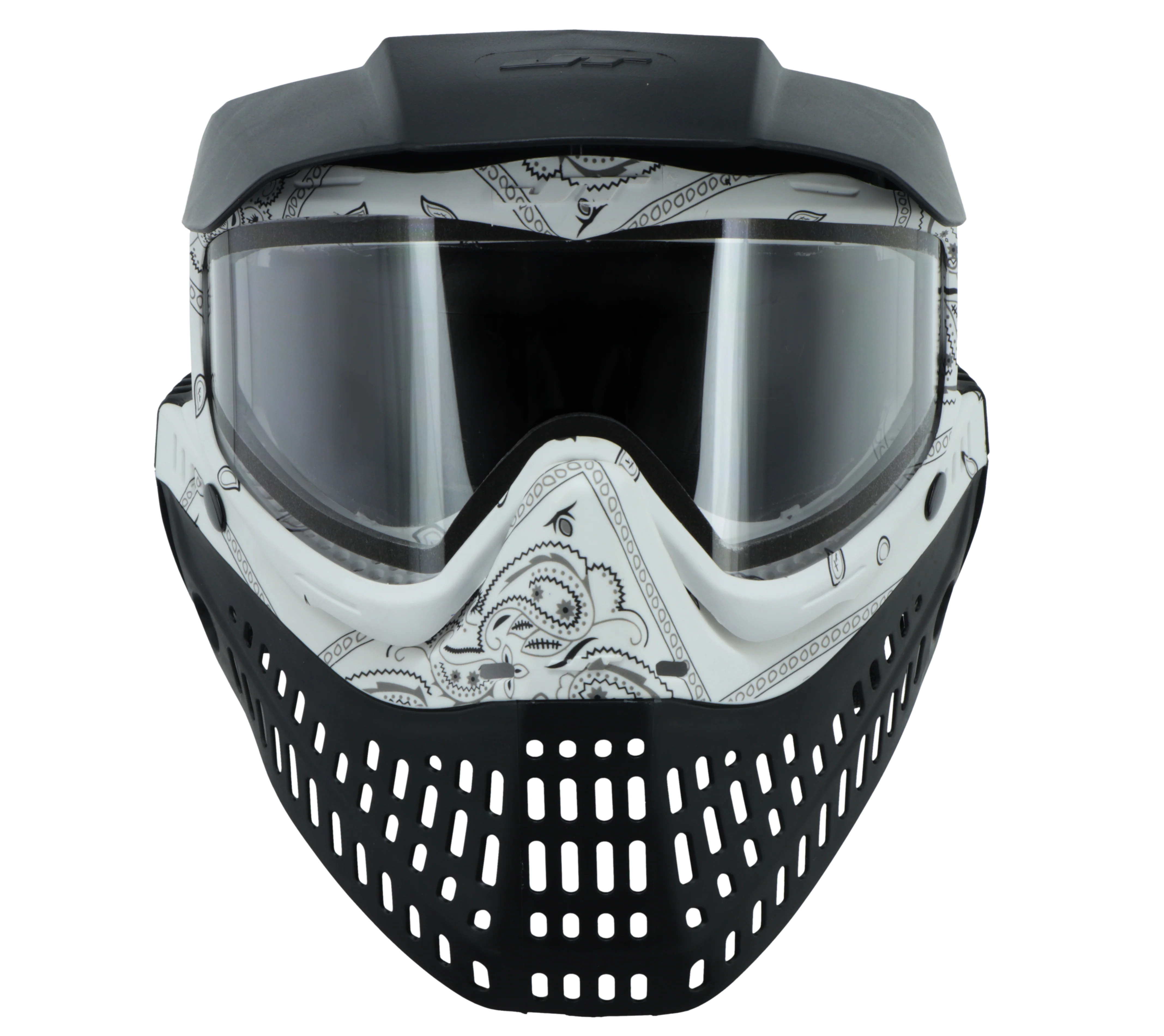 JT Proflex Paintball Mask - LE Bandana Series - White w/ Clear & Smoke Lens - Image 3
