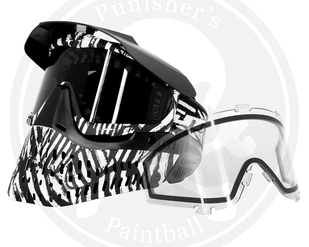 JT Proflex Paintball Mask - LE Zebra w/ Clear & Smoke Lens - Image 3