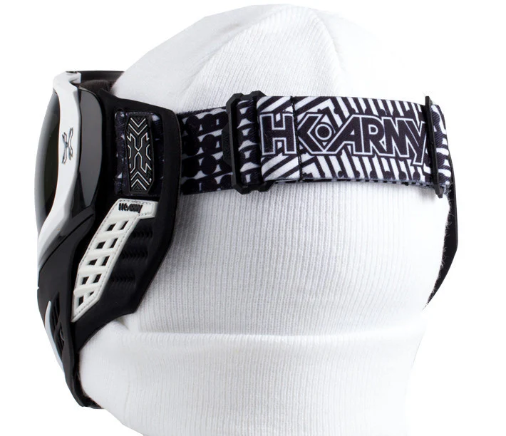 HK Army KLR Goggle Carbon (Black/White - Chrome Lens) - Image 2