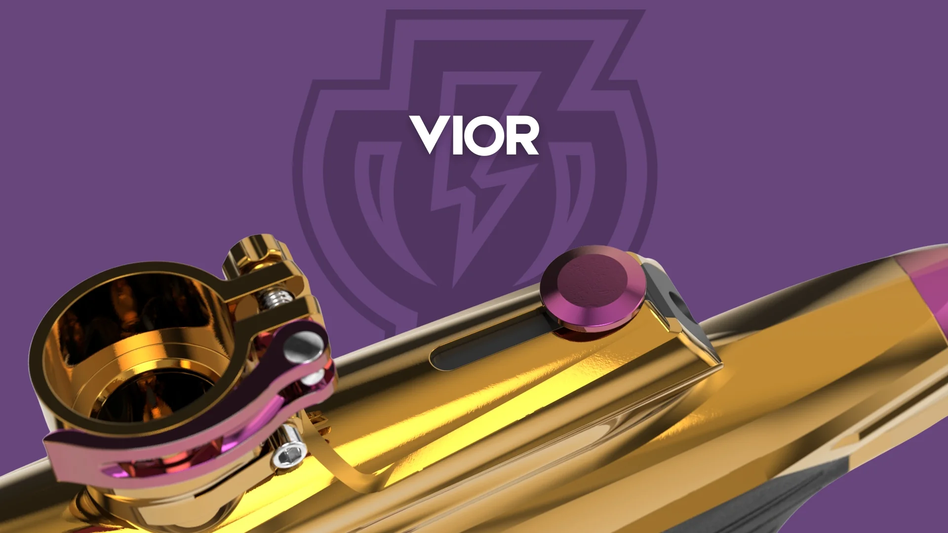 MacDev Cyborg X Paintball Marker - Vior (Gloss Gold/Purple) *PRE-ORDER* - Image 4