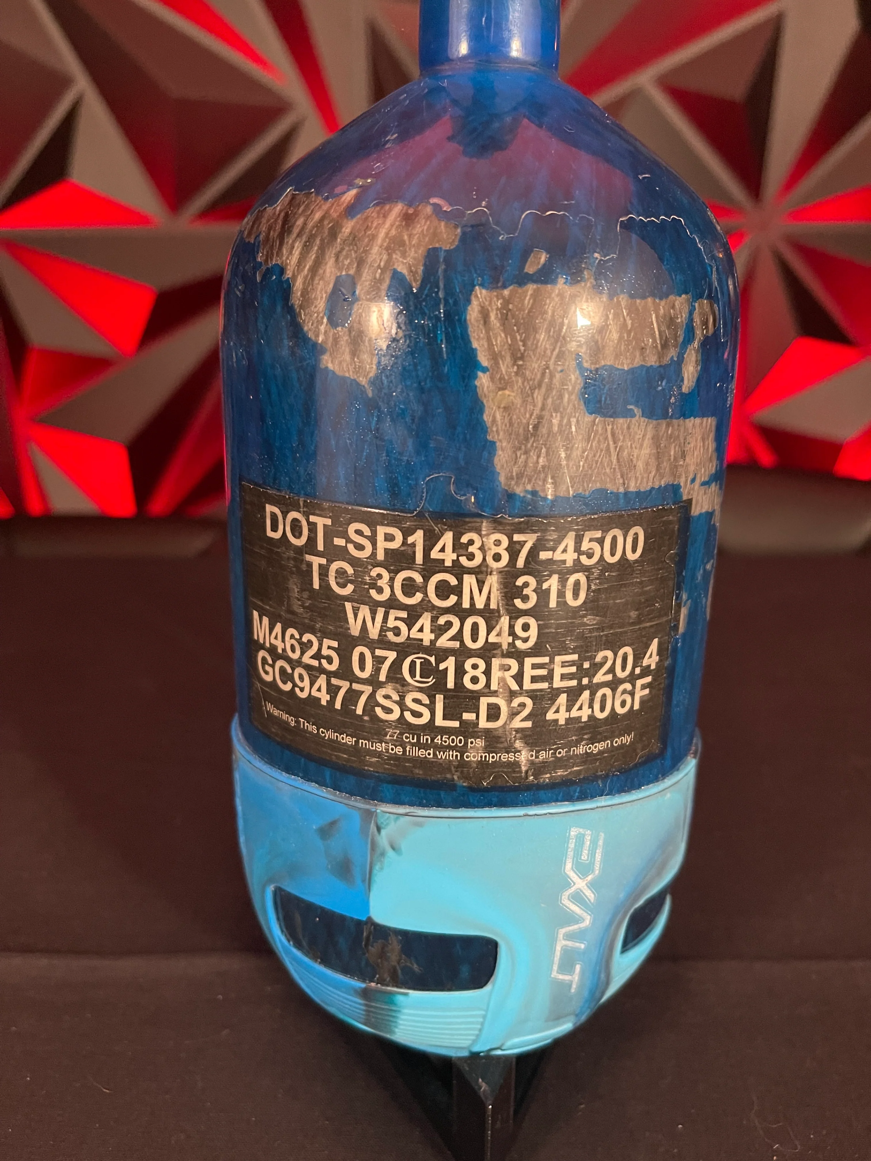Ninja SL 77/4500 Paintball Tank - Blue w/ Ninja ProV2 Regulator - Image 5