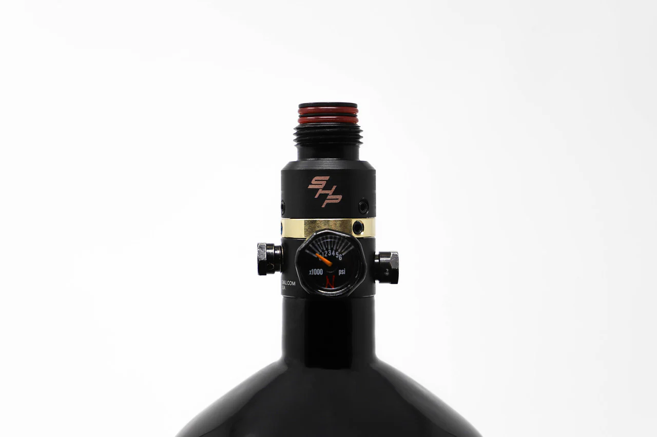 Ninja SL2 77/4500 Carbon Fiber Paintball Tank - Black/Lime - ProV2 SHP Regulator - Image 2