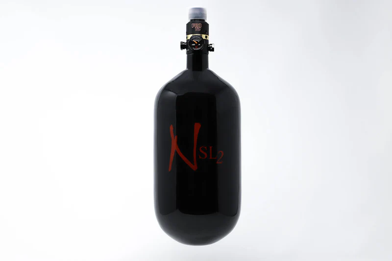 Ninja SL2 77/4500 Carbon Fiber Paintball Tank - Black/Red - Image 2