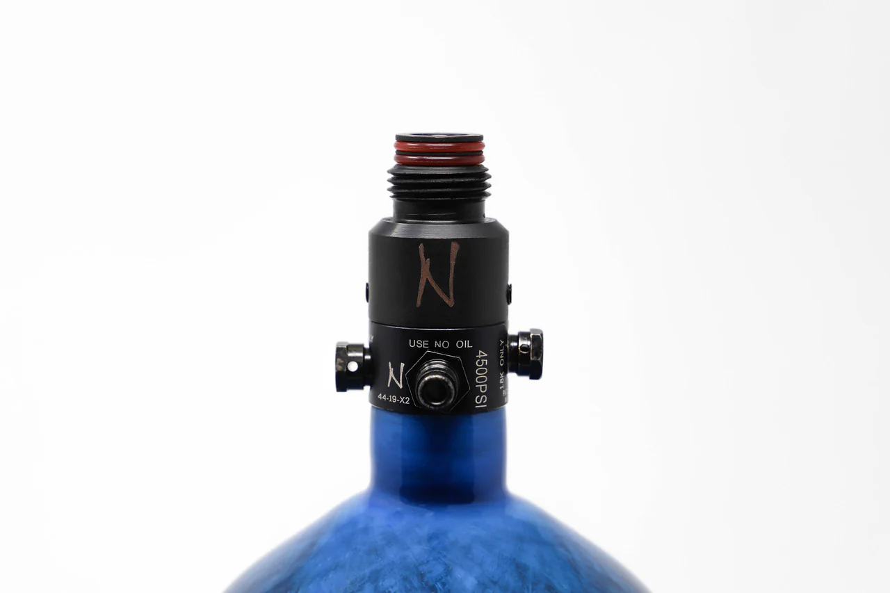 Ninja SL2 77/4500 Carbon Fiber Paintball Tank - Blue - Standard Adjustable Regulator - Image 2