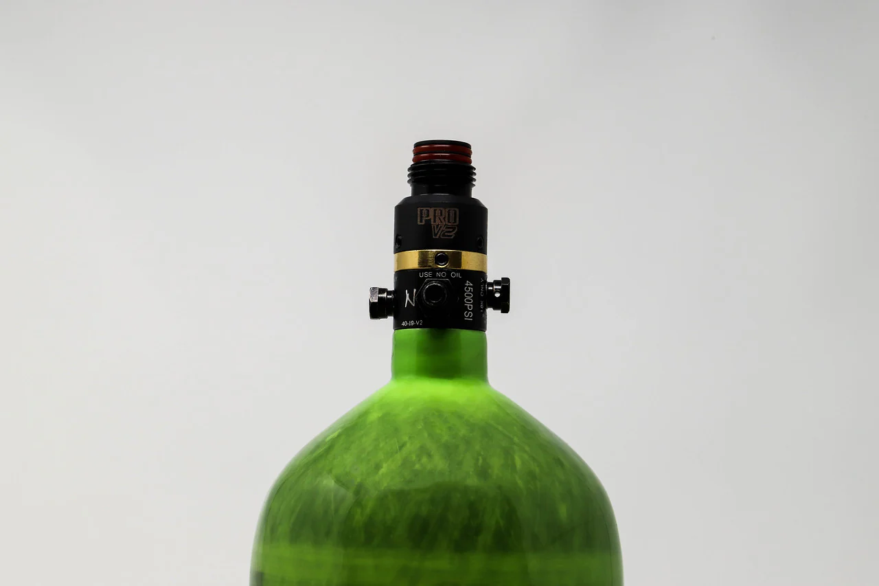 Ninja SL2 77/4500 Carbon Fiber Paintball Tank - Lime - ProV2 Regulator - Image 2