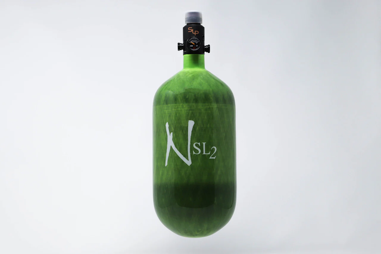 Ninja SL2 77/4500 Carbon Fiber Paintball Tank - Lime - ProV2 SLP Regulator