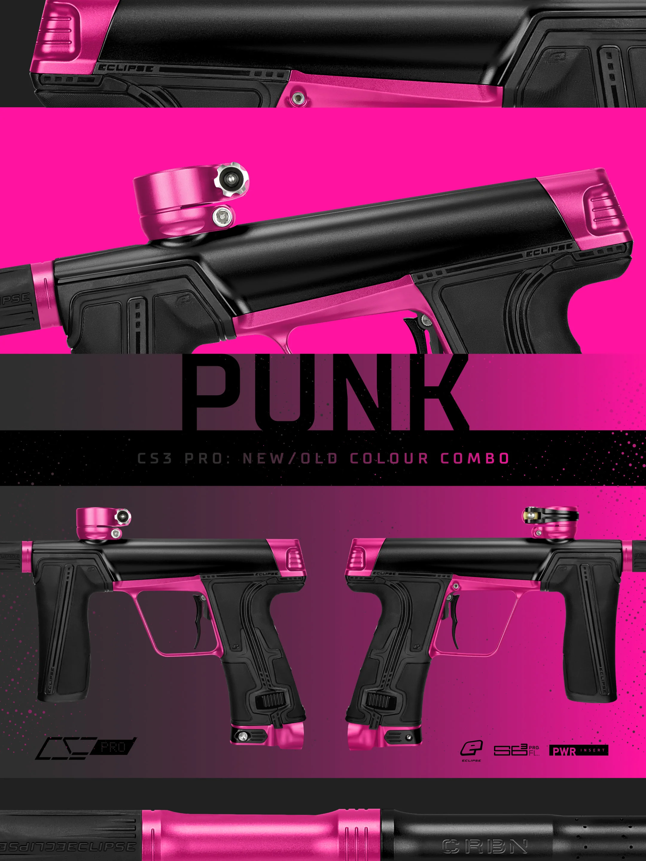 Planet Eclipse CS3 Pro Paintball Gun - Punk (Black/Pink)