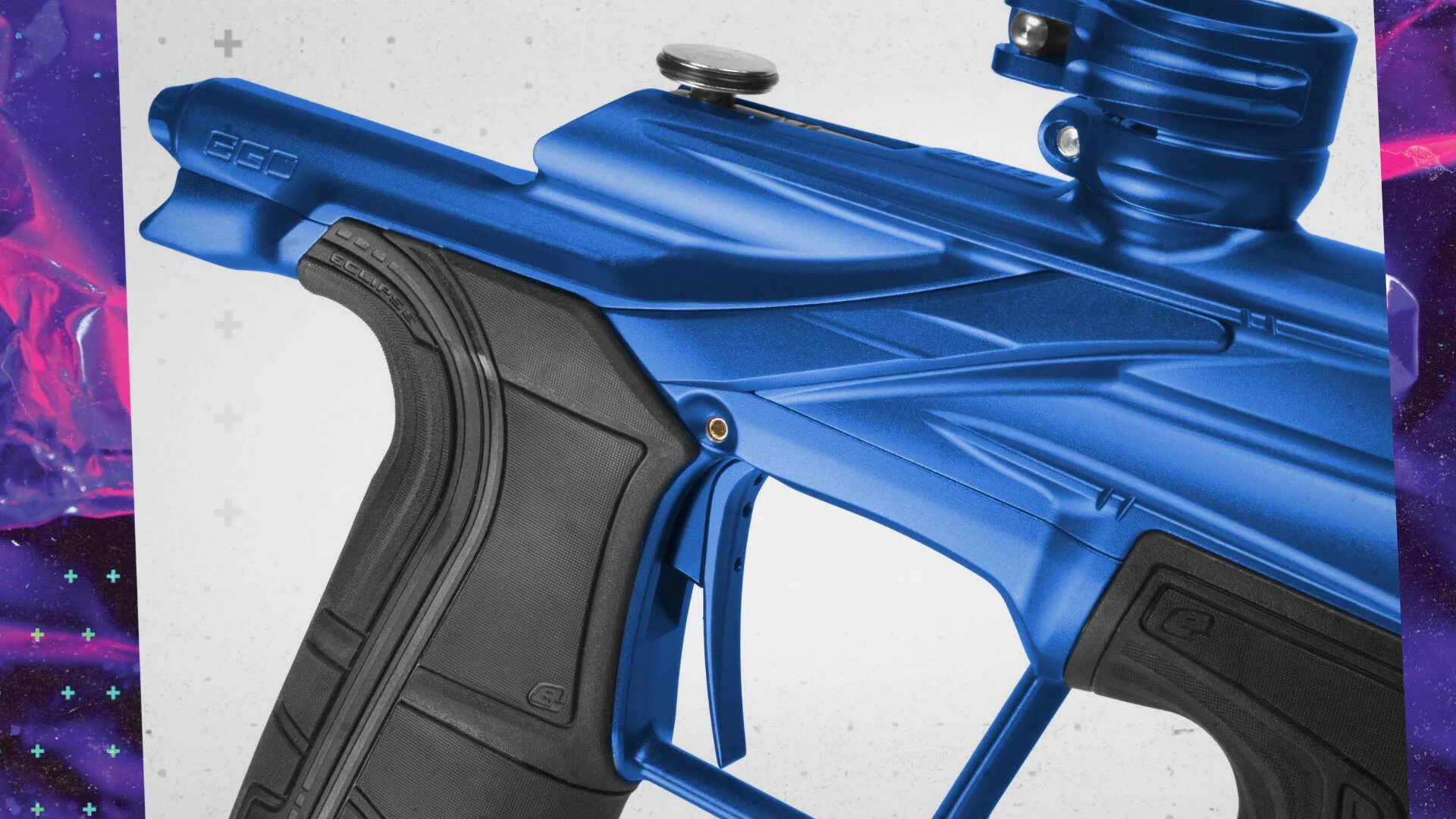 Planet Eclipse Ego LV2 Paintball Gun - Blue w/ Gold Accents - Image 8