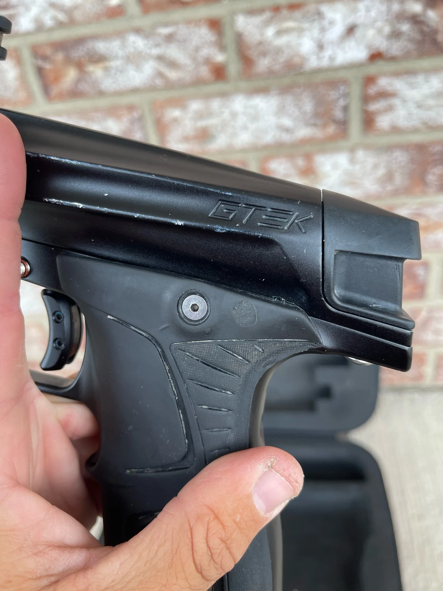 Planet Eclipse GMEK Paintball Marker- MECHANICAL - Black w/ Deadlywinds 16" Carbon Fiber Barrel + Slide Trigger - Image 14