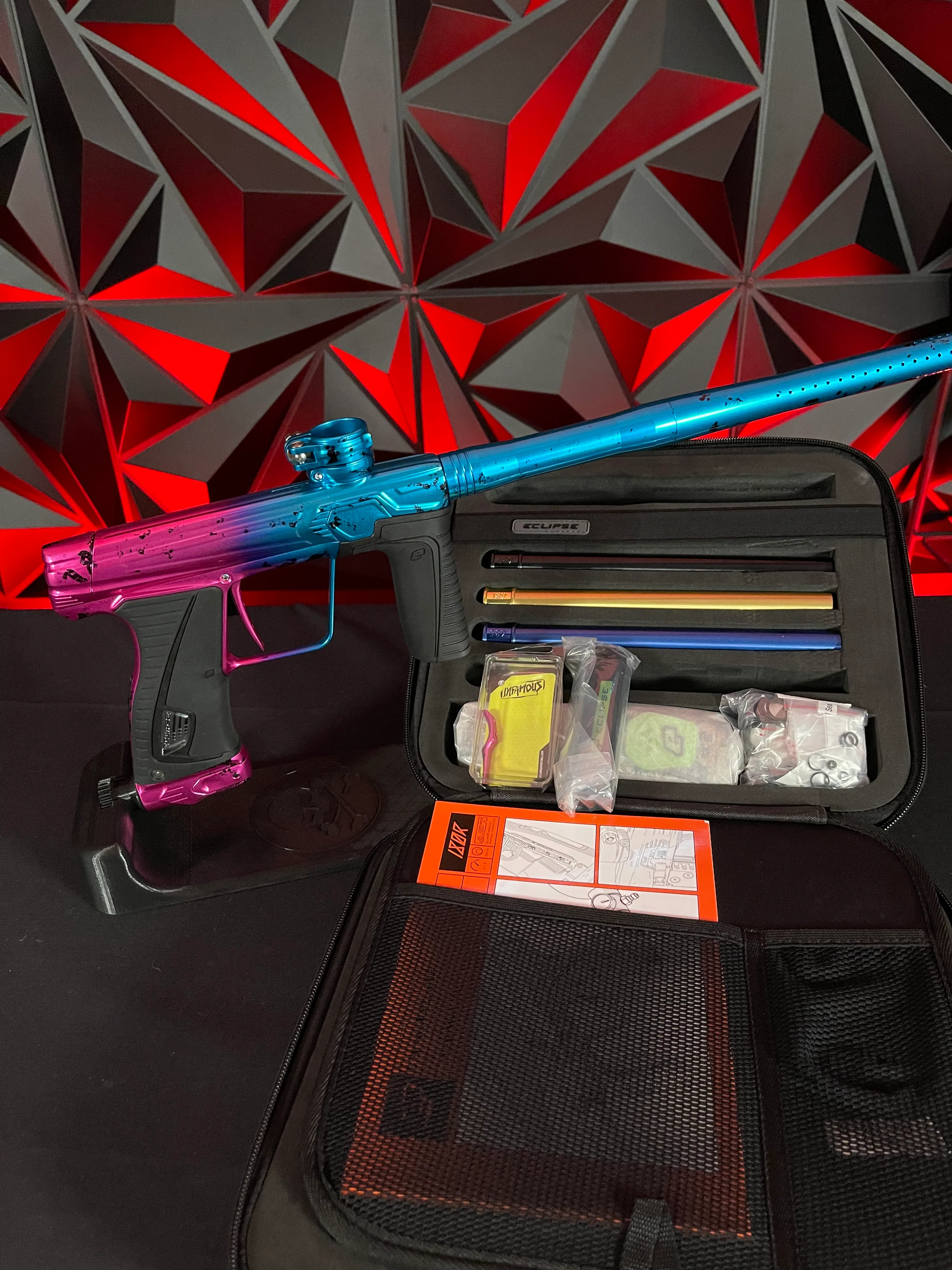 Planet Eclipse Gtek 180r ULTIMATE Paintball Gun - LE Pink/Blue Speckled Fade - Image 16