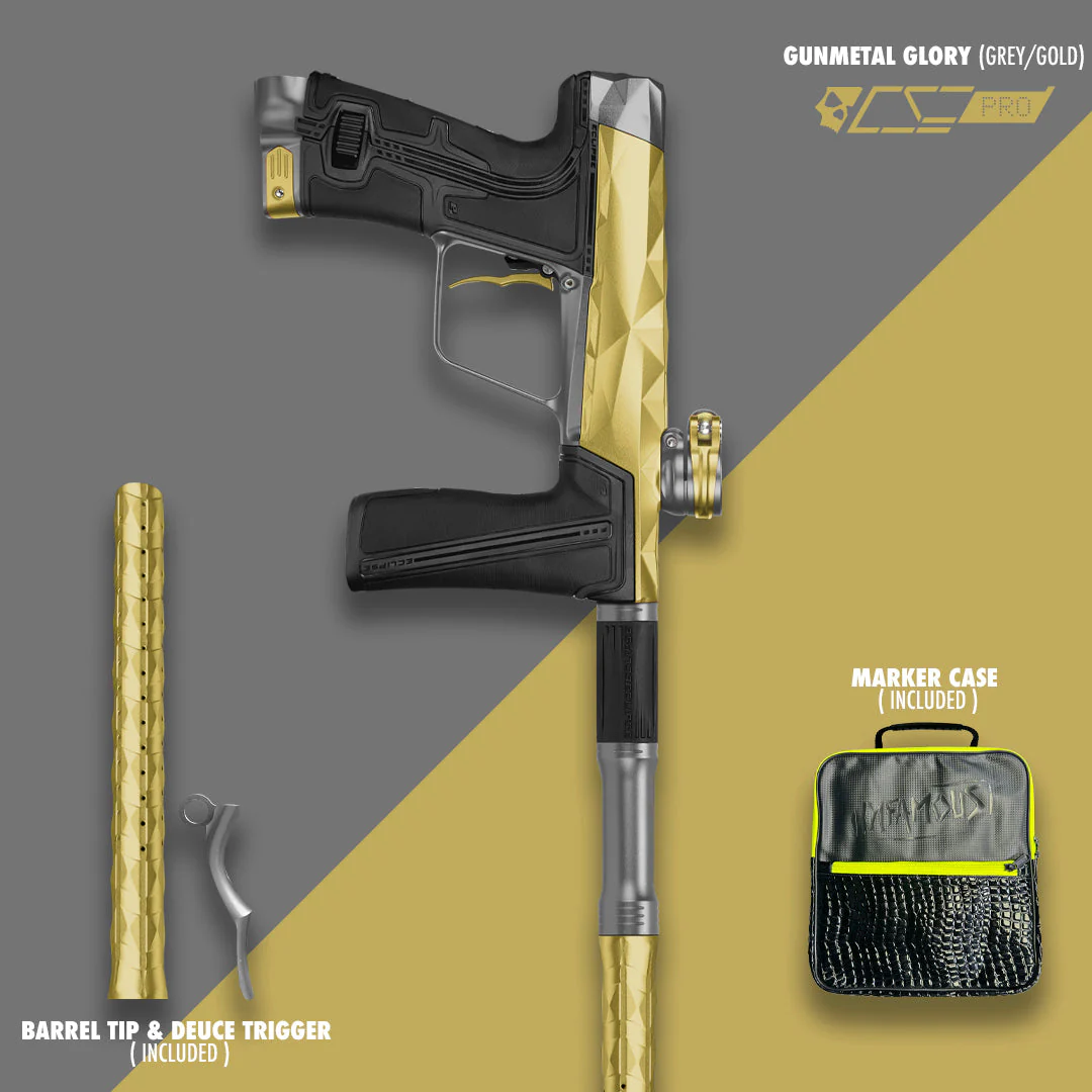Planet Eclipse/Infamous CS3 Pro Paintball Gun - Gunmetal Glory (Gold/Medium Grey) *Pre-Order*