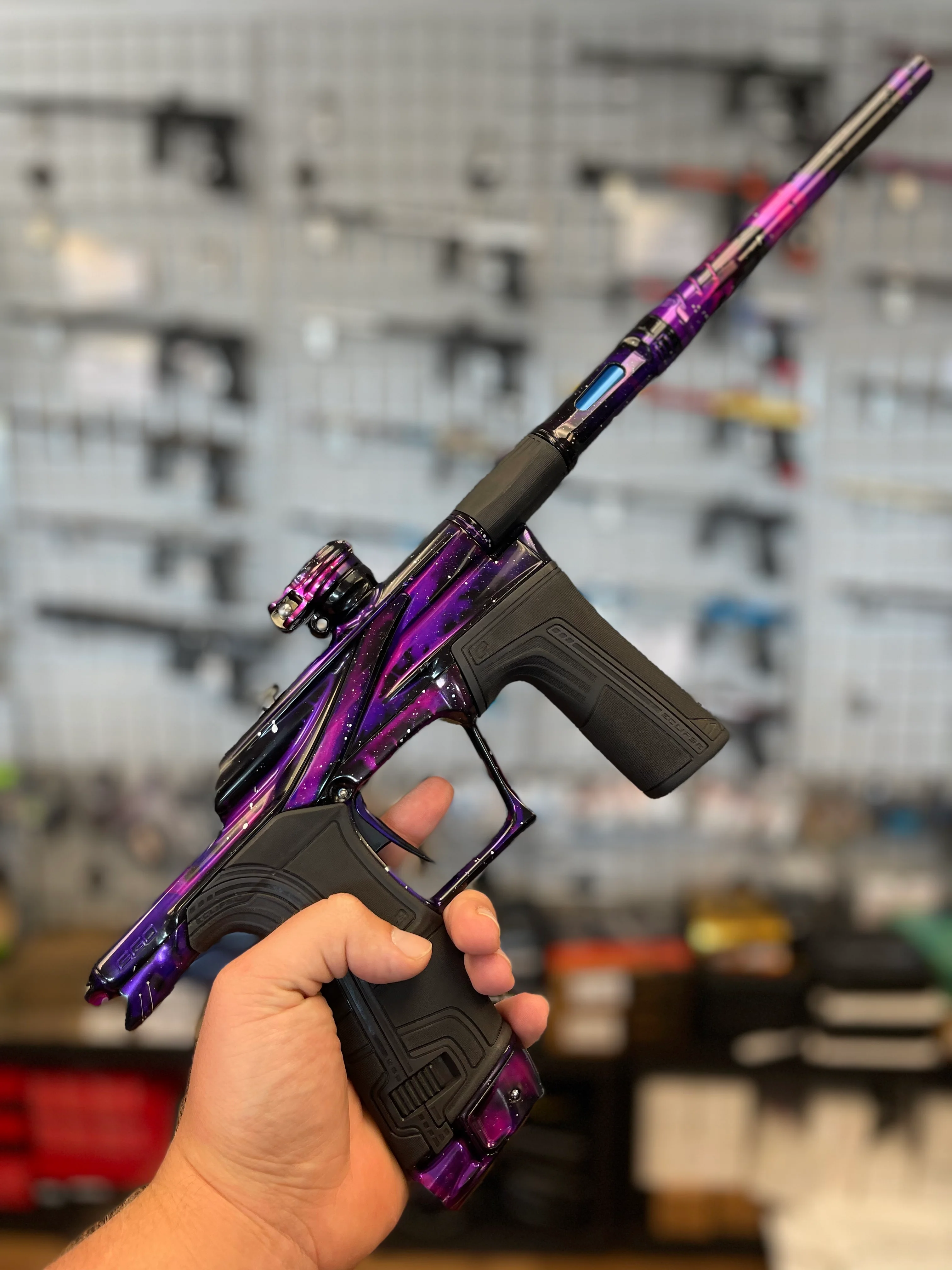 Planet Eclipse Ego LV2 ULTIMATE Paintball Gun - LE Polished Pink/Purple Nebula - Image 6