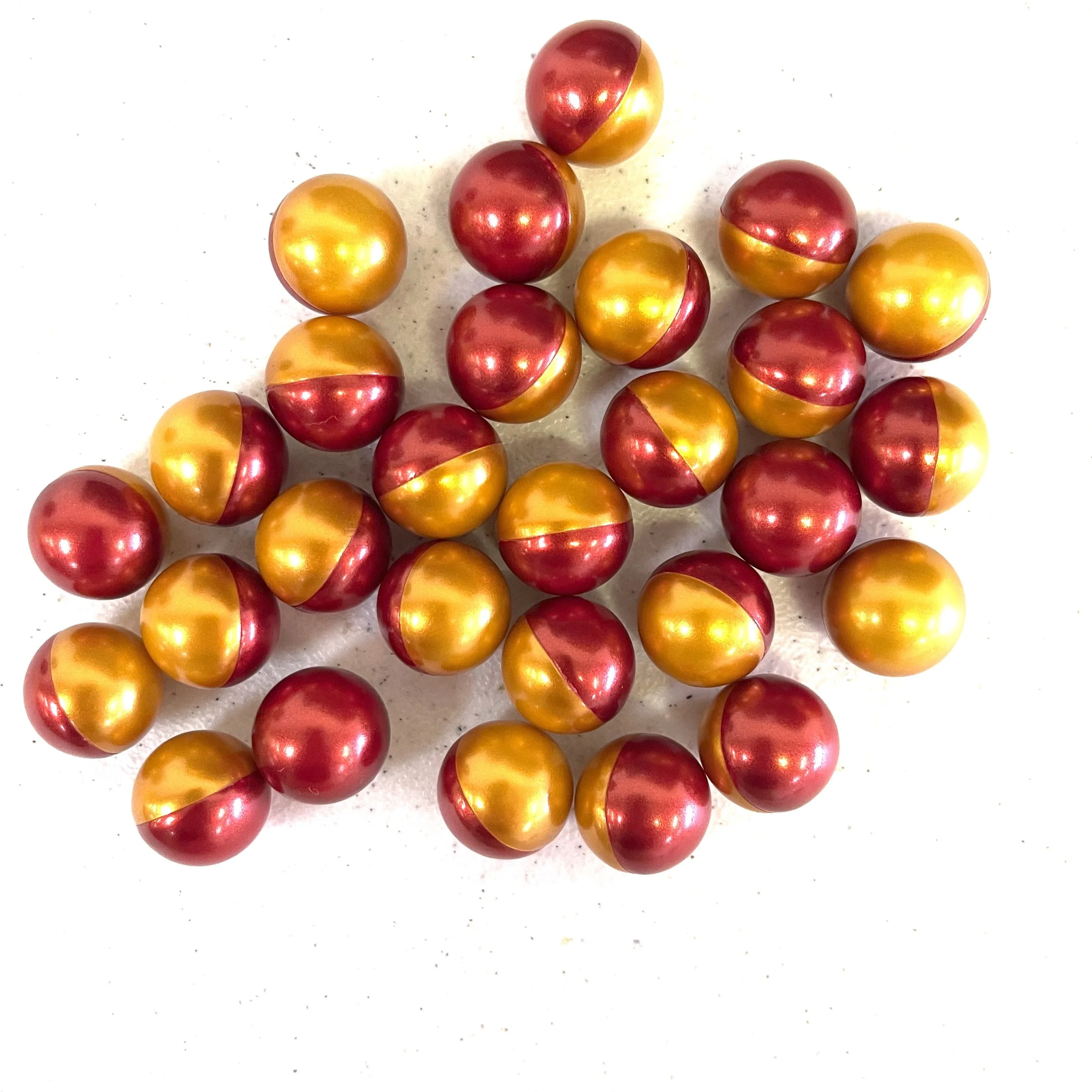 Pro-Shar Red Menace 2 Tone Paintballs 2000 Count - Metallic Ruby/Gold Shell - Bright Neon Fill - Image 2
