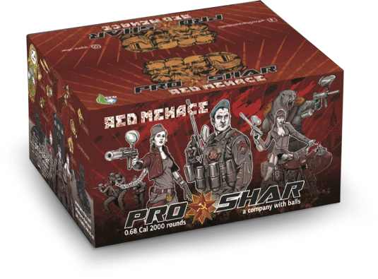 Pro-Shar Red Menace 2 Tone Paintballs 2000 Count - Metallic Ruby/Gold Shell - Bright Neon Fill - Image 3