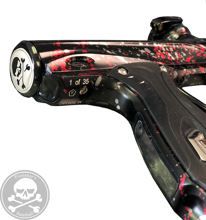 Shocker XLS Paintball Gun - Punishers Paintball Tri Color Splash - Black/Red/Silver - Image 3