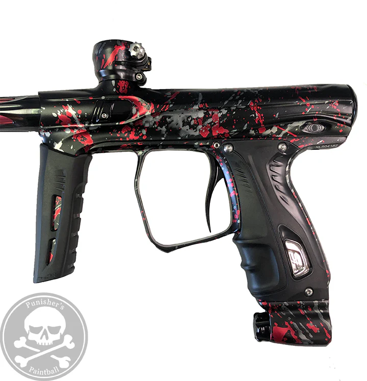 Shocker XLS Paintball Gun - Punishers Paintball Tri Color Splash - Black/Red/Silver - Image 5