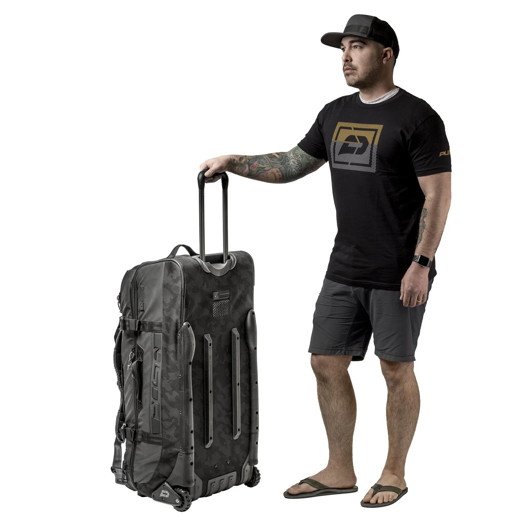 Push Division One Large Roller Gear Bag - Black - Olive Backpack Strap Kit - Image 9