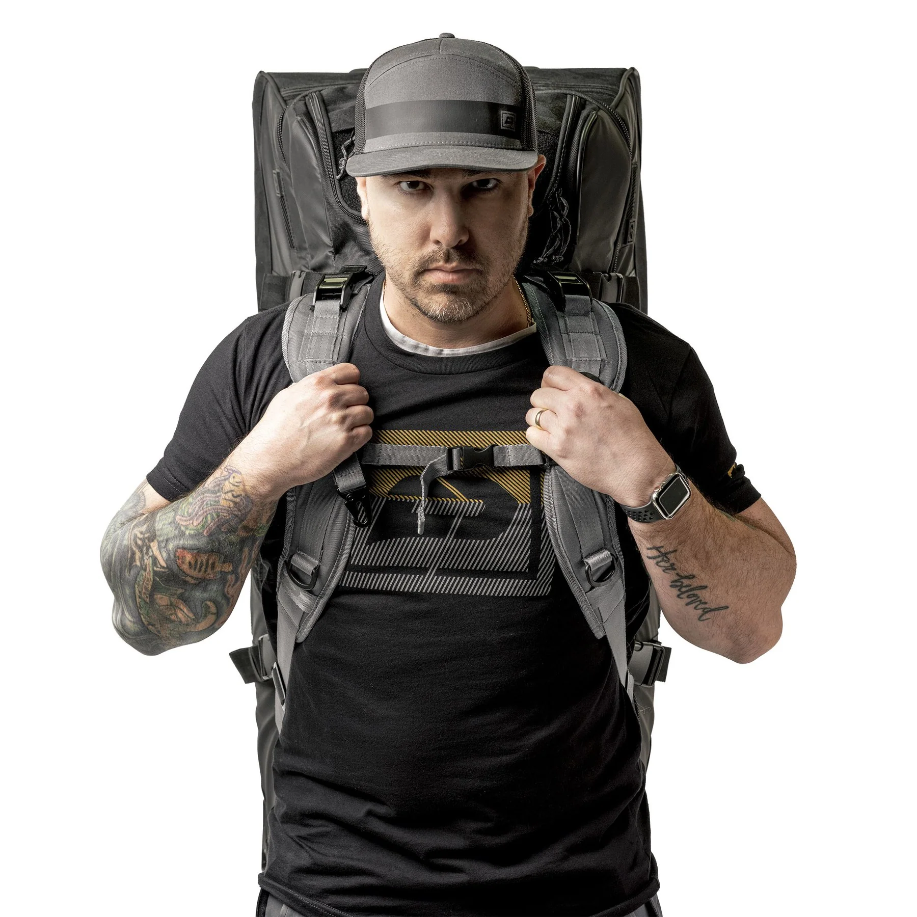 Push Division One Large Roller Gear Bag - Black - Tan Backpack Strap Kit - Image 10