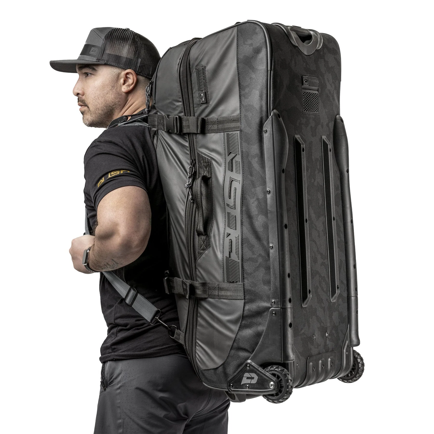 Push Division One Large Roller Gear Bag - Black - Tan Backpack Strap Kit - Image 8