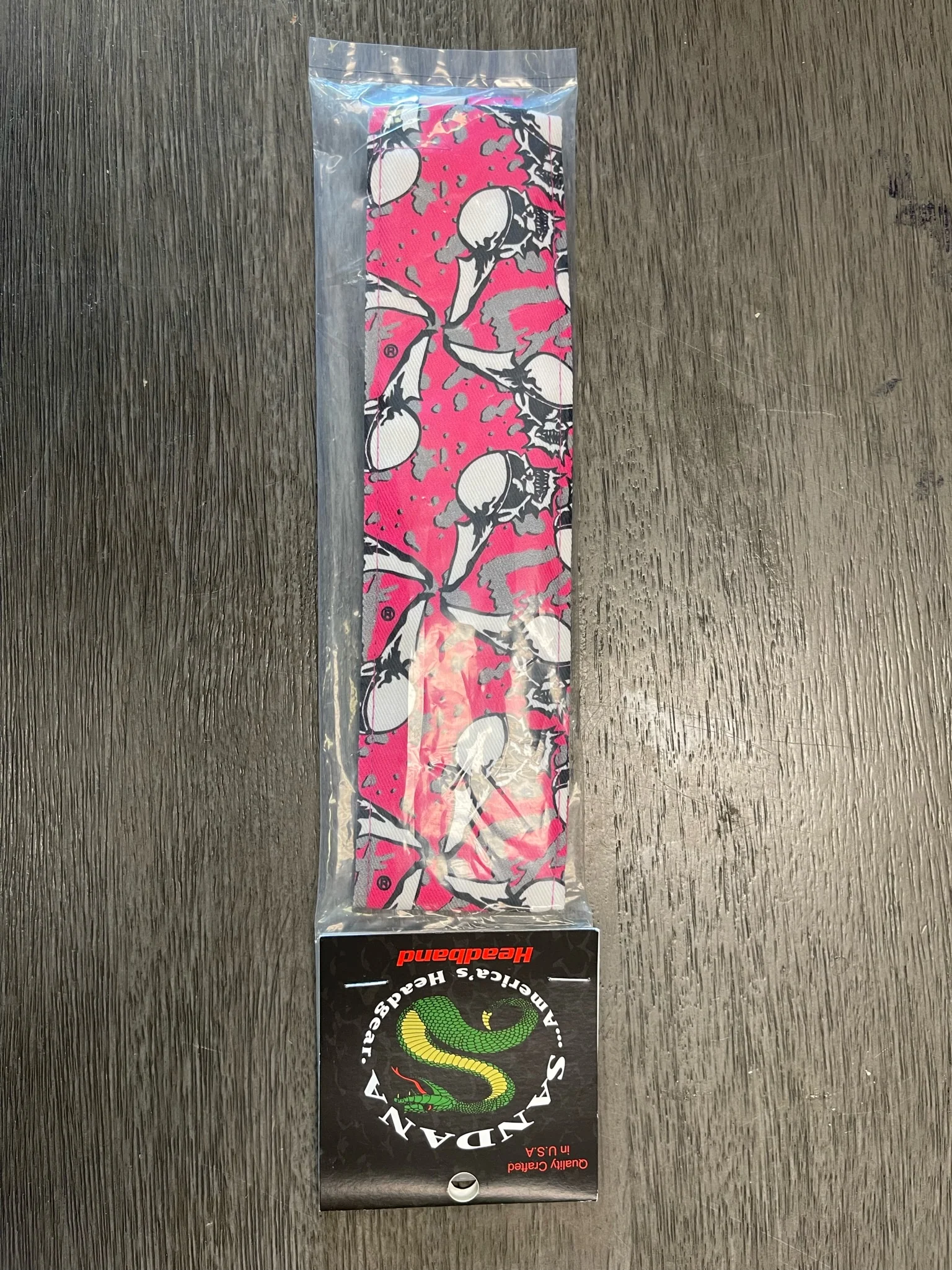 Sandana Flying Skulls Headband - Pink w/Pink Tag - Image 2