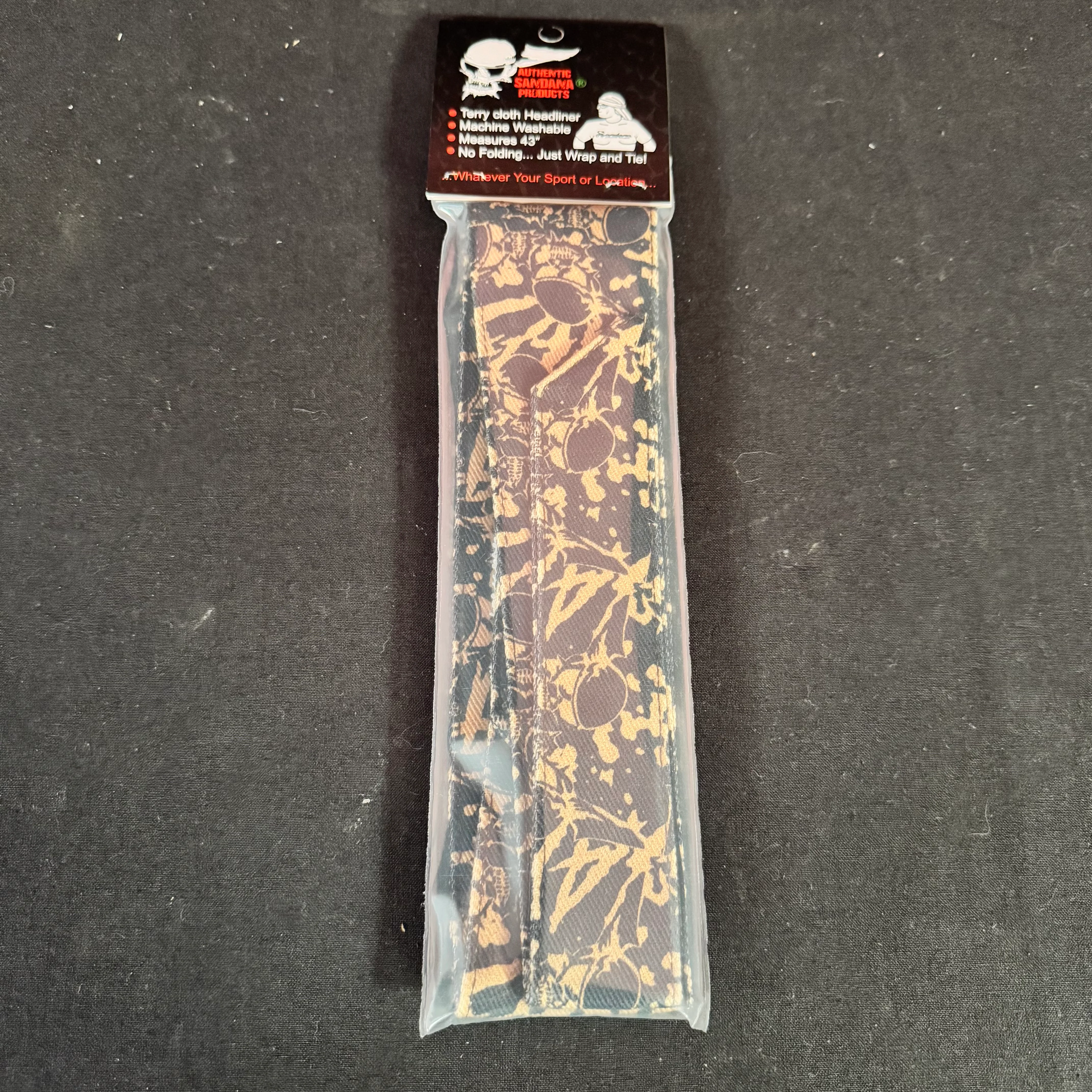 Sandana Headband Flying Skulls - Black/Gold - Image 3