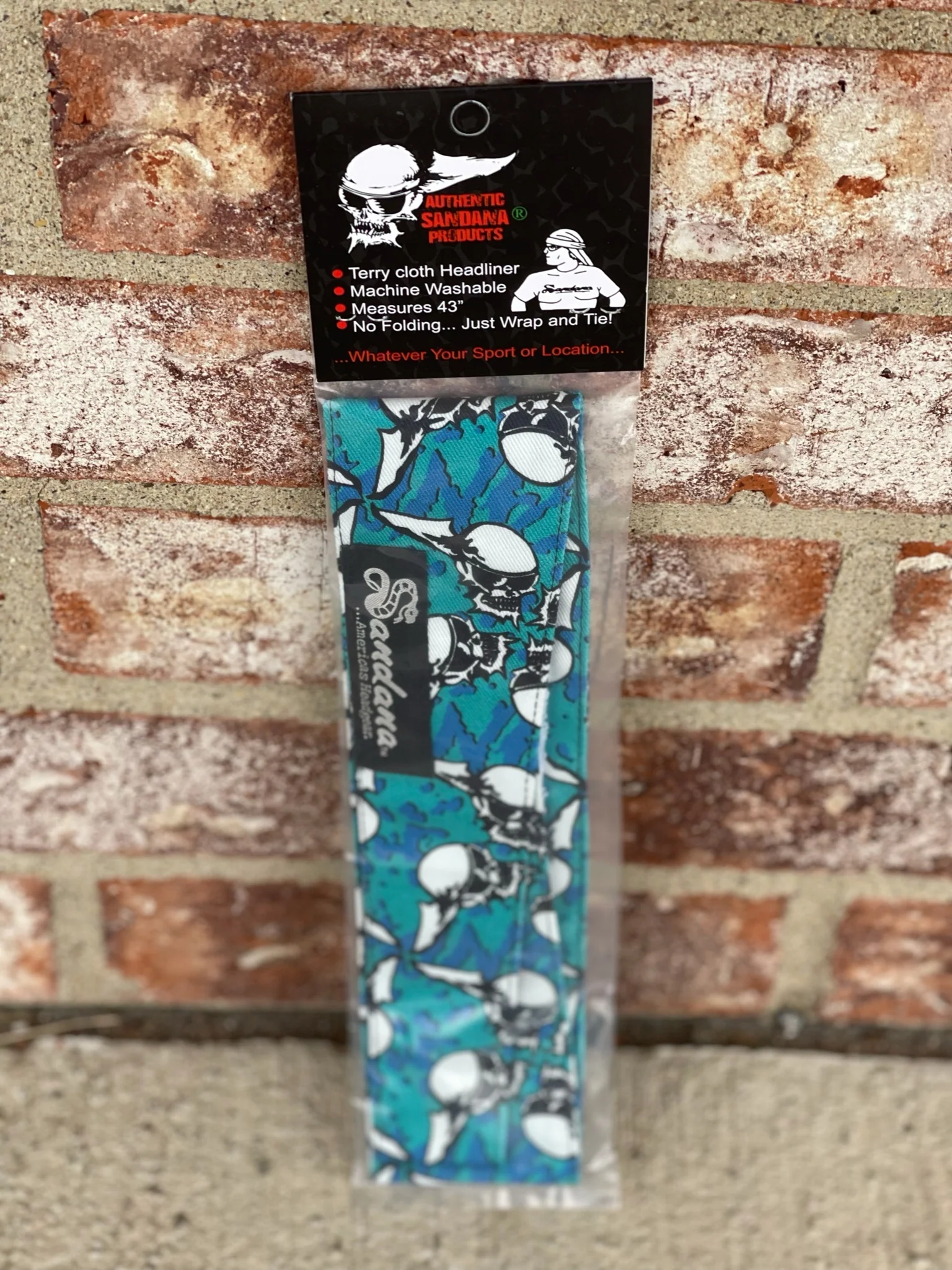 Sandana Retro Teal Flying Skulls - Image 3
