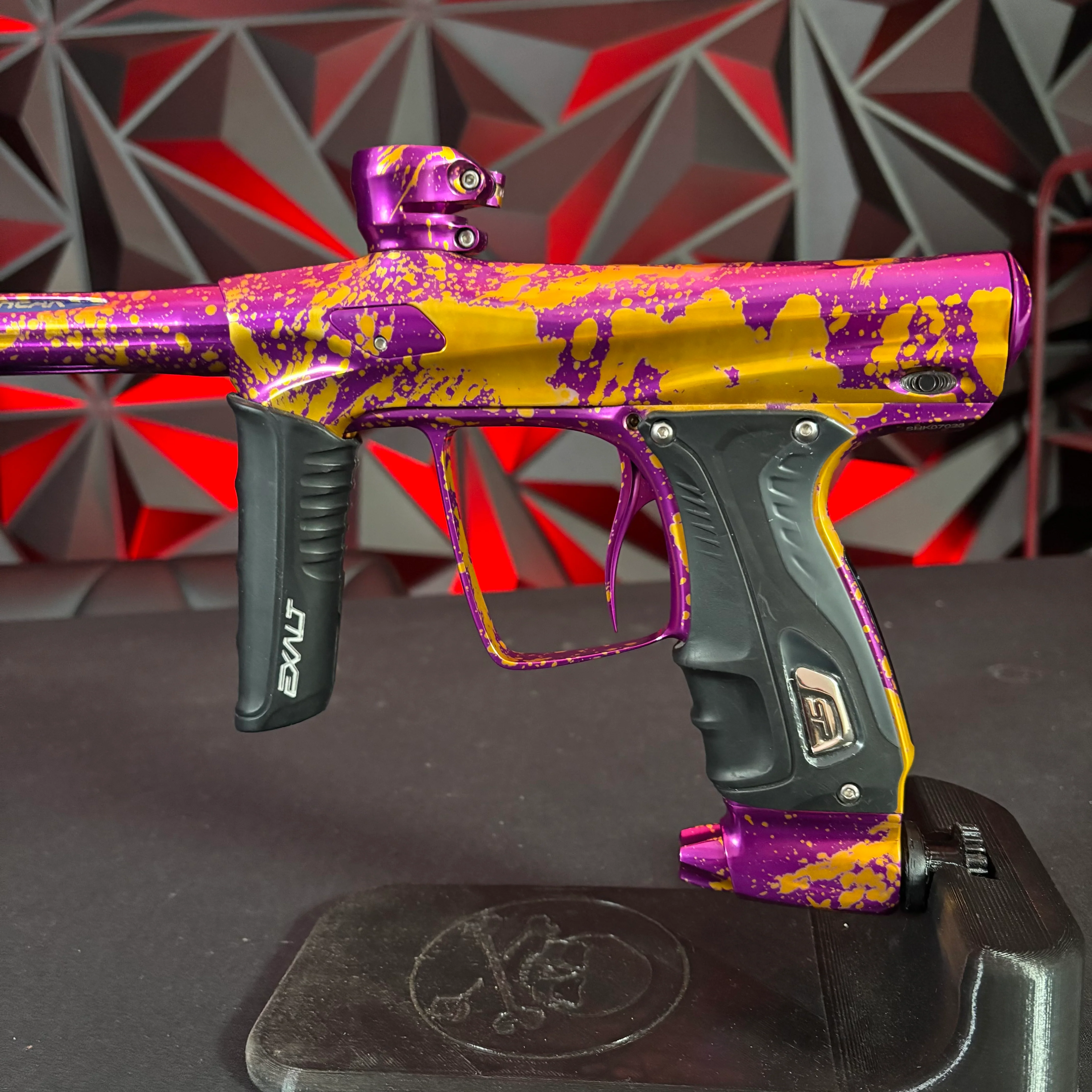 Smart Parts Shocker RSX Paintball Marker- Gloss Purple/Gold Splash - Image 3