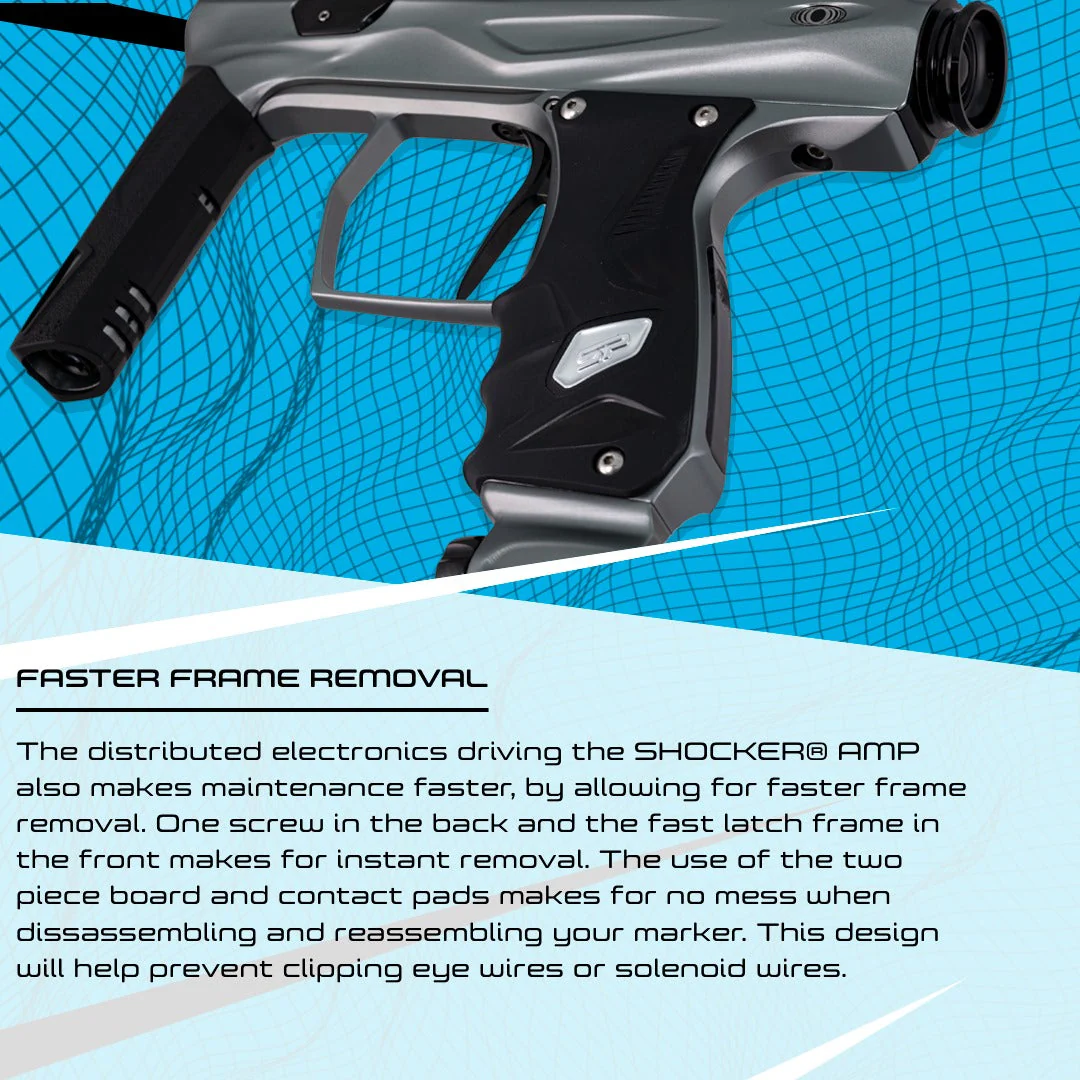 SP Shocker AMP Paintball Gun - Dust Brown / Polished Black - Image 4