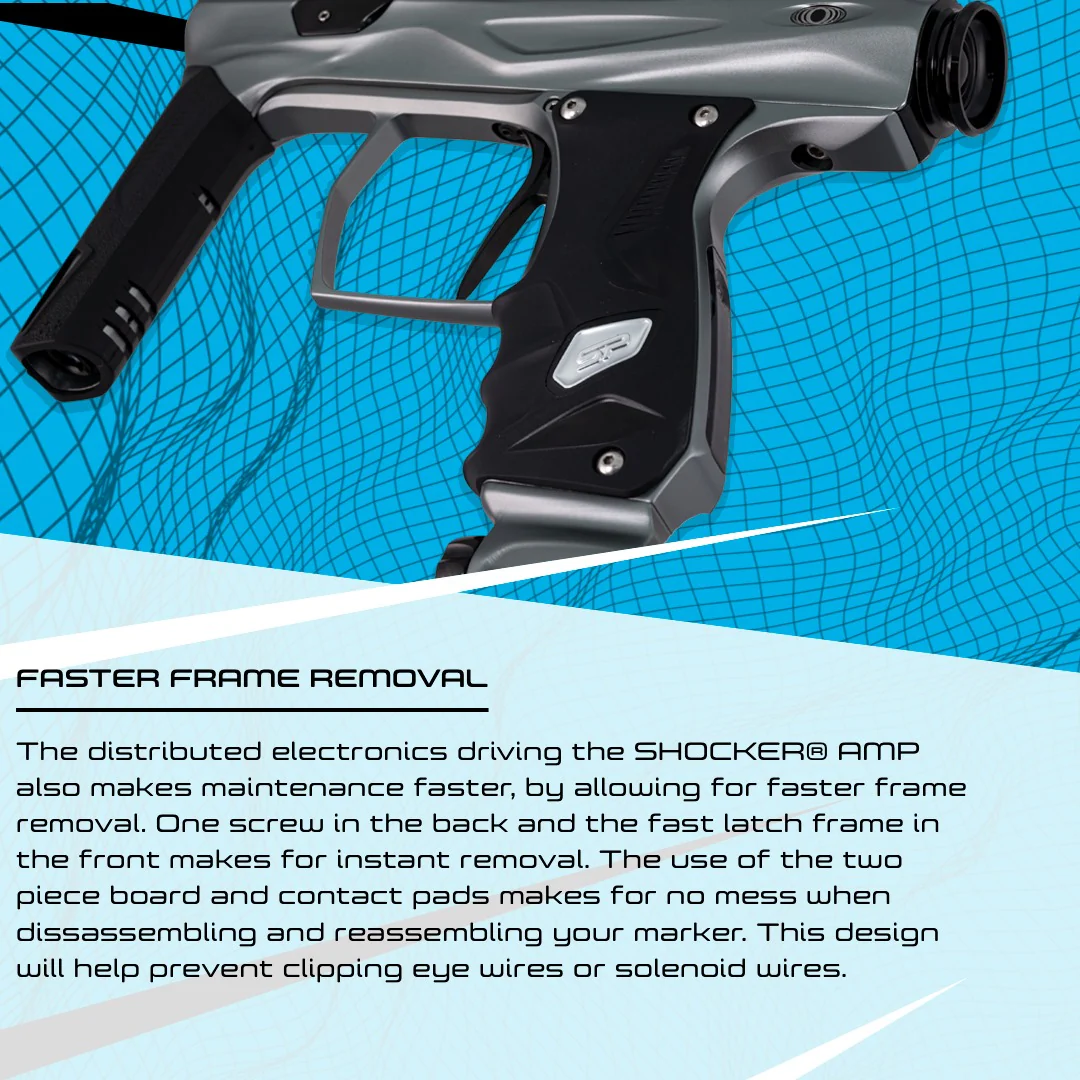 SP Shocker AMP Paintball Gun - Dust Pewter / Polished Black - Image 4