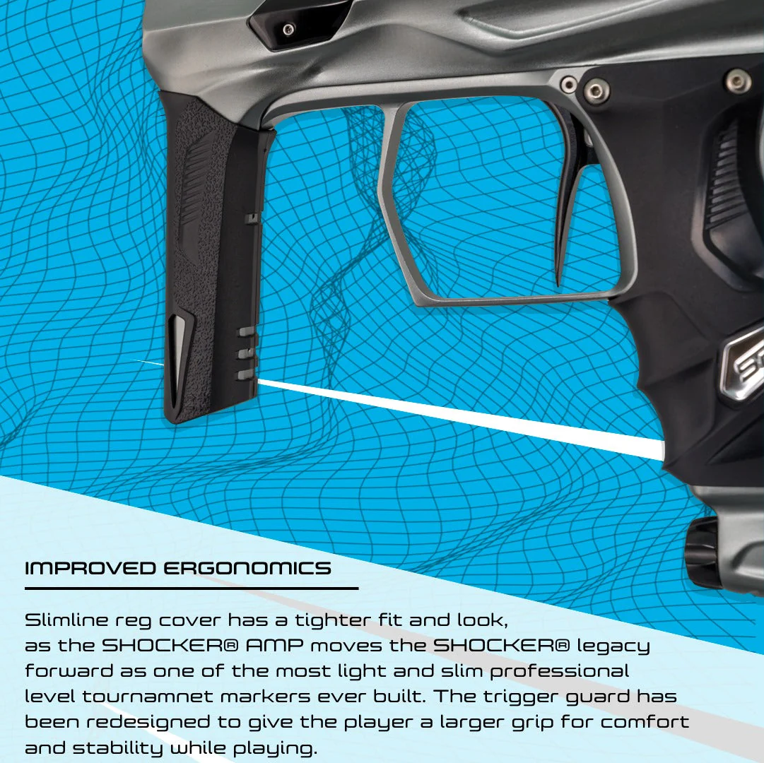 SP Shocker AMP Paintball Gun - Dust White / Polished Black - Image 5