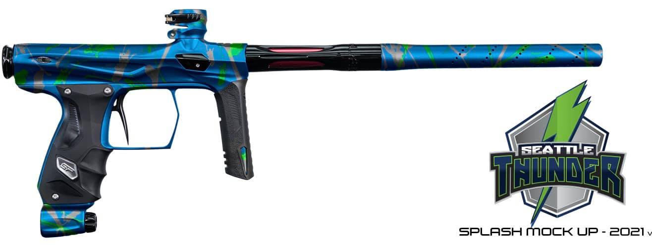 SP Shocker AMP Paintball Gun - LE Seattle Thunder Splash with Matching CC Frame - Image 3