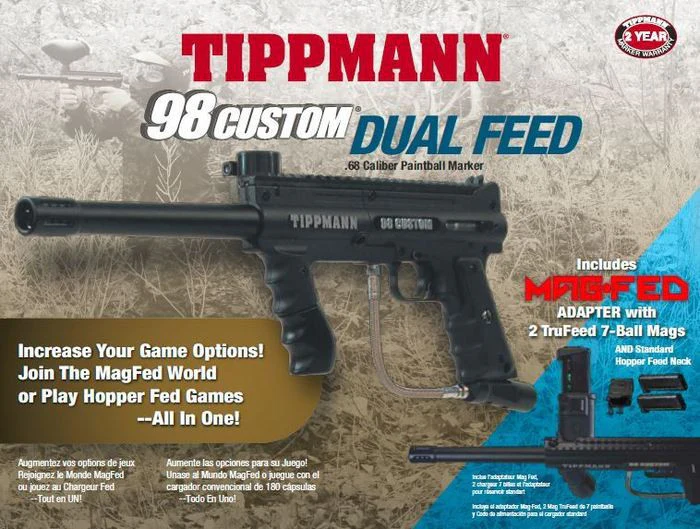Tippmann 98 Custom PS Dual Feed Mag Fed Hopper Fed Value Pack - Black - Image 3