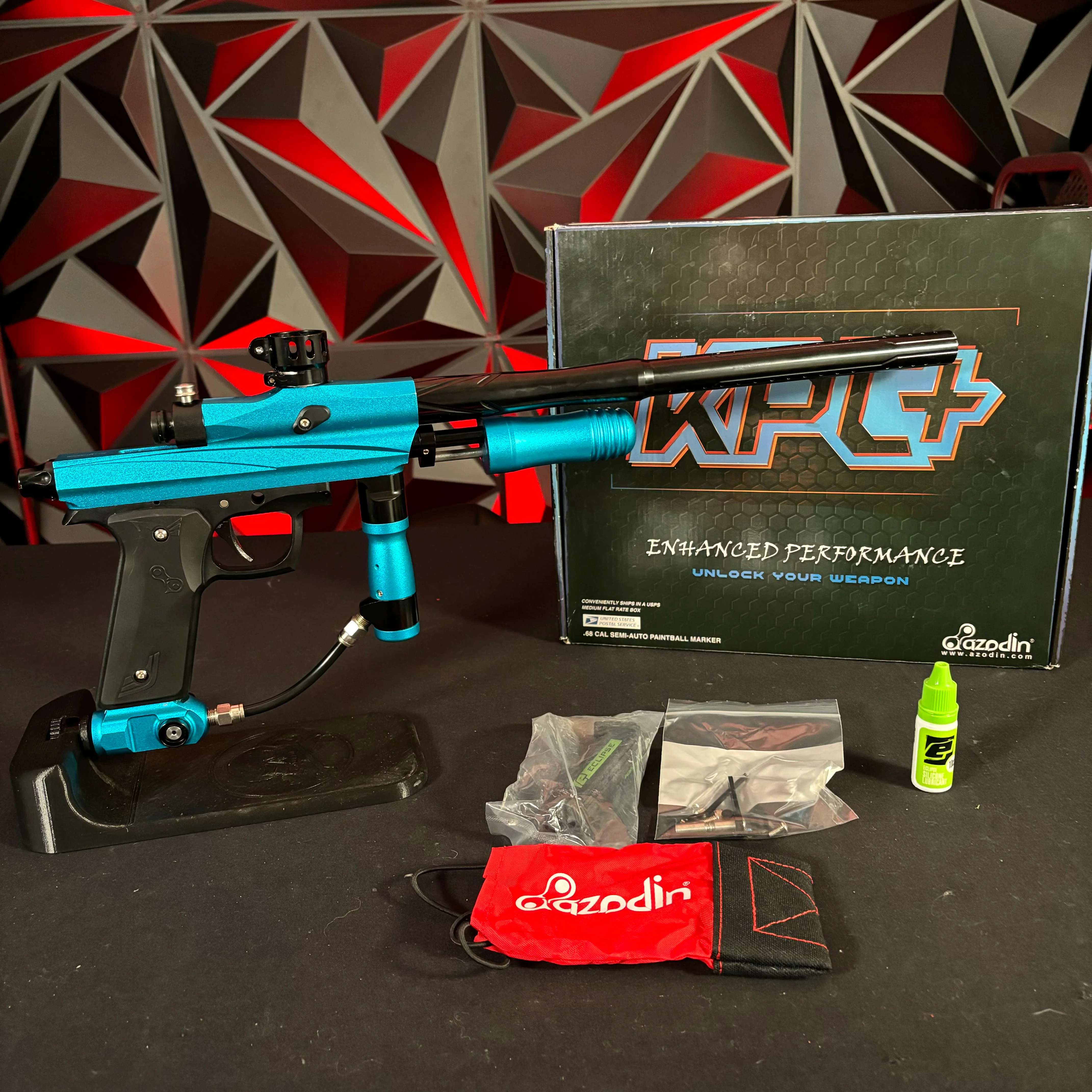 Used Azodin KCP+ Pump Paintball Gun - Teal/Black - Image 7