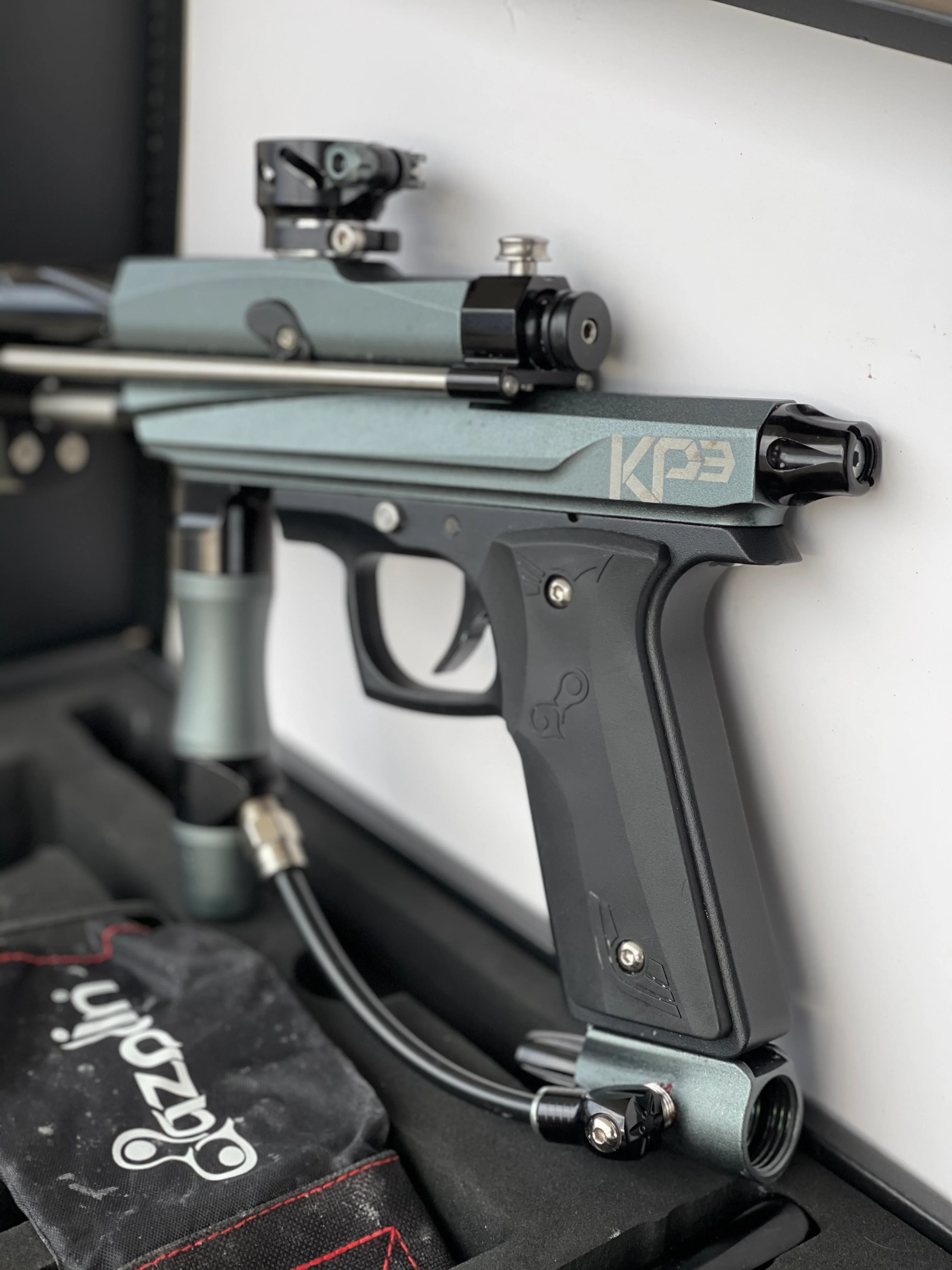 Used Azodin KP3 Pump Paintball Gun - Dust Grey / Black - Image 3