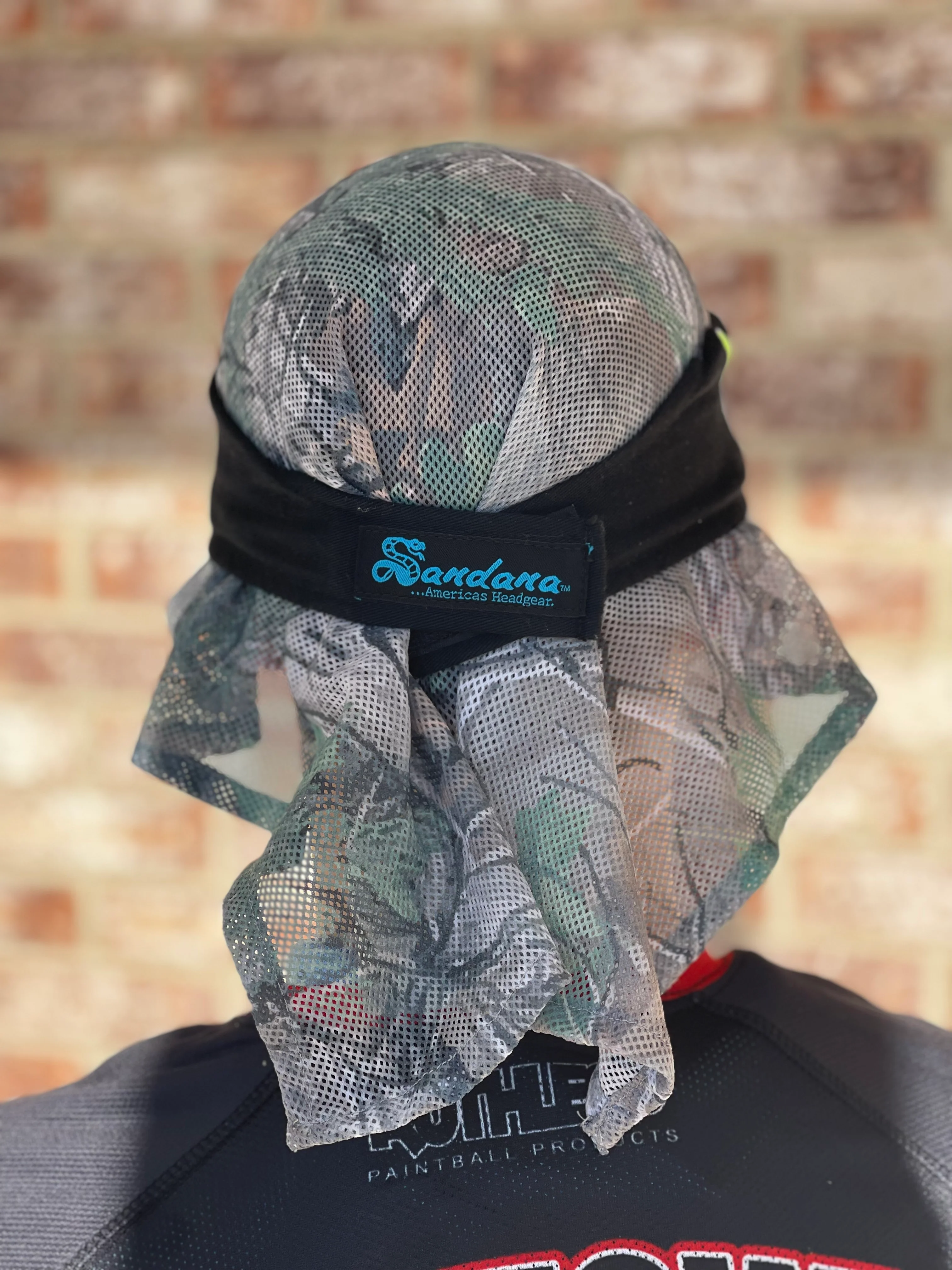 Used Pro Worn Black Sandana Headwrap w/ Forest Mesh - Teal Tag - Image 5