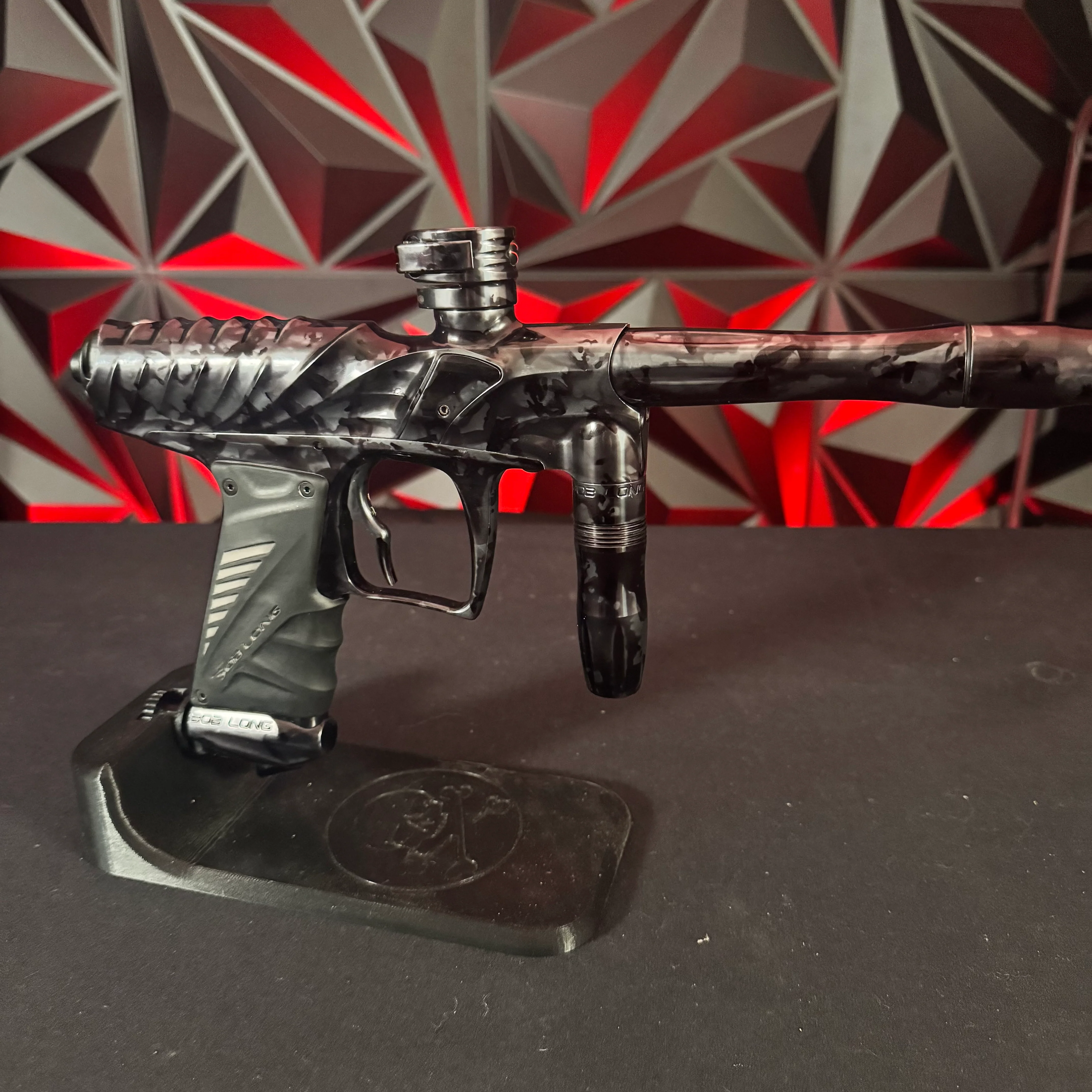 Used Bob Long Insight Paintball Gun - Polished Grey Marble w/Reflex Engine - Image 4