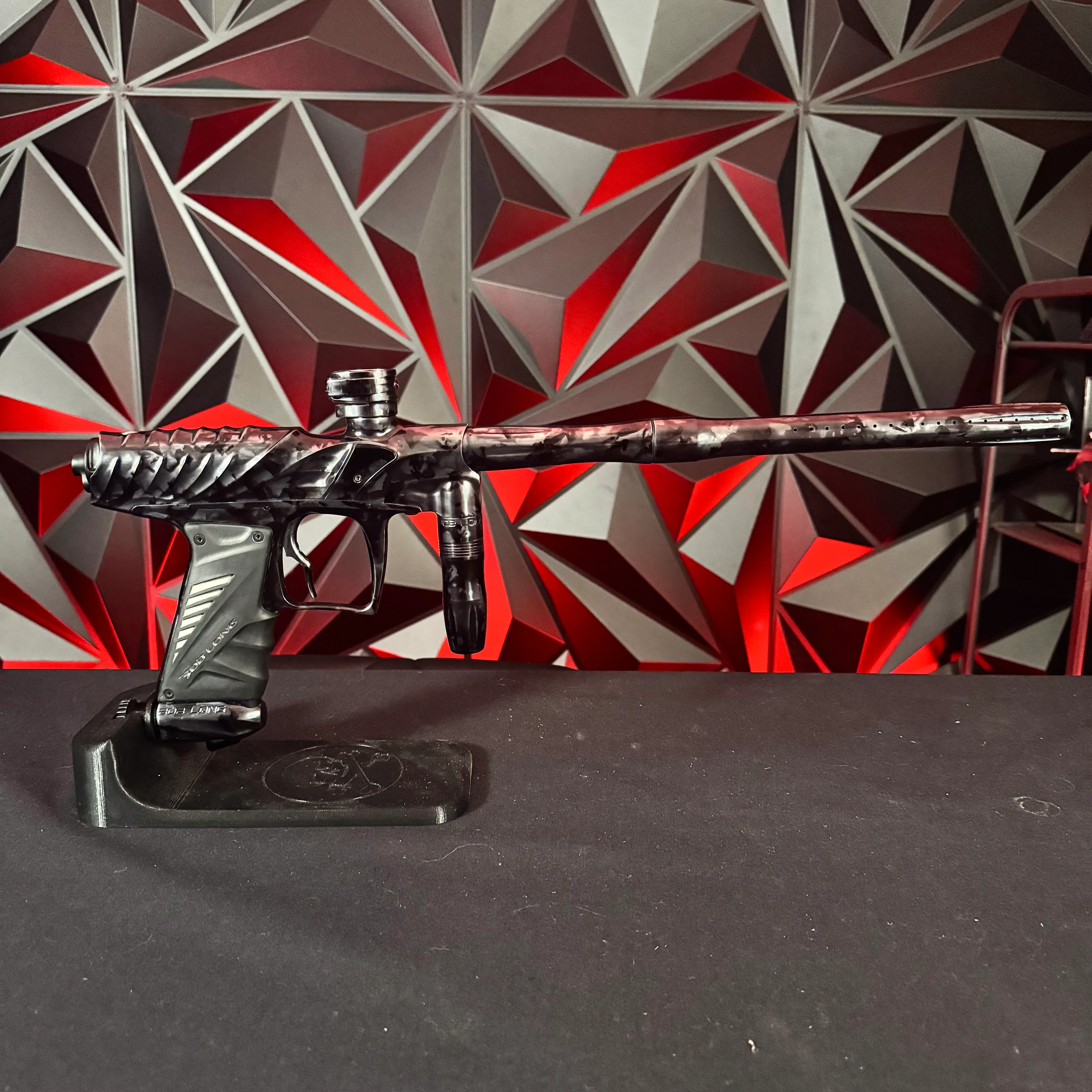 Used Bob Long Insight Paintball Gun - Polished Grey Marble w/Reflex Engine - Image 6