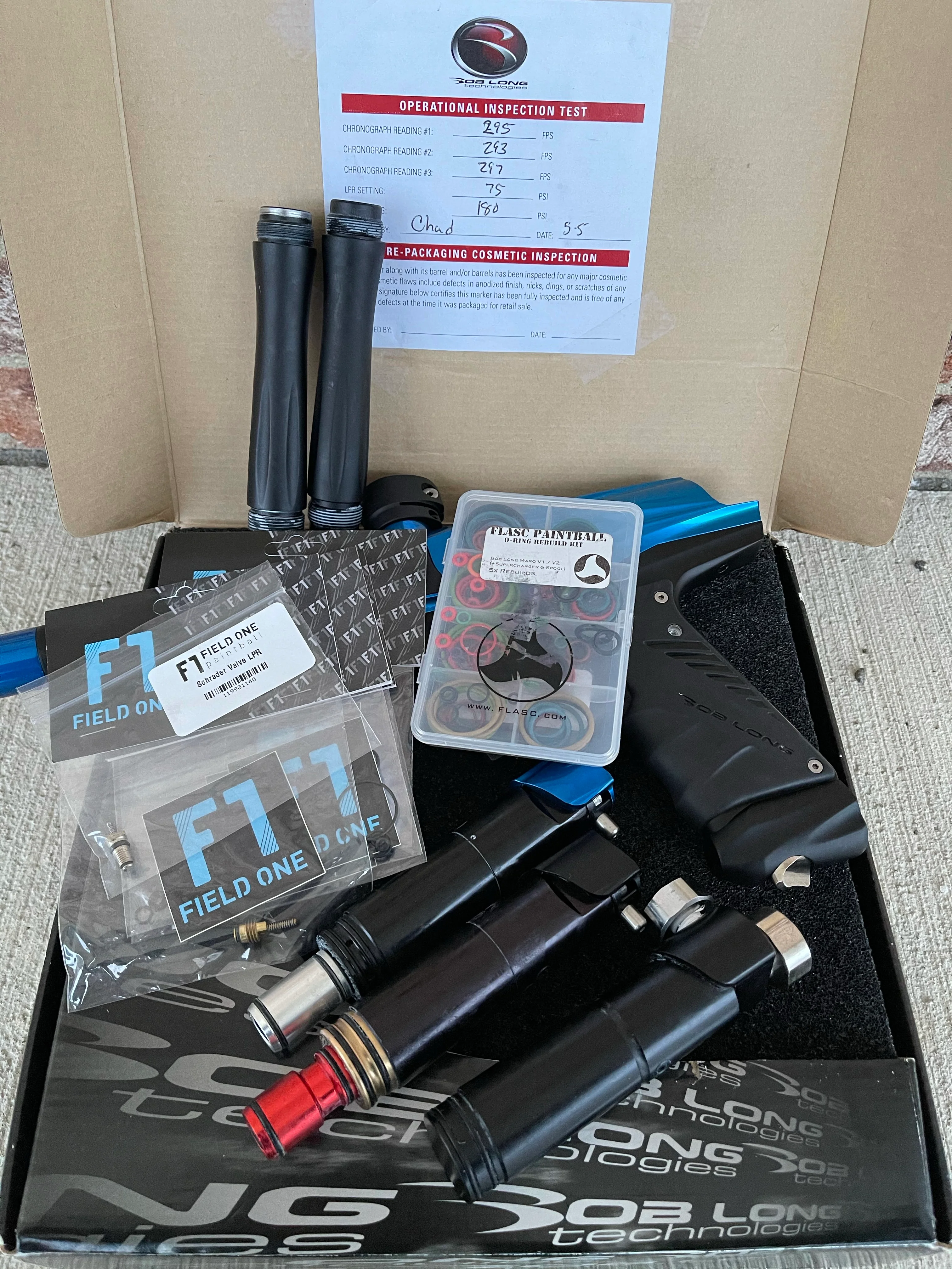 Used Bob Long Vcom Paintball Marker - Gloss Blue / Matte Black - Image 5