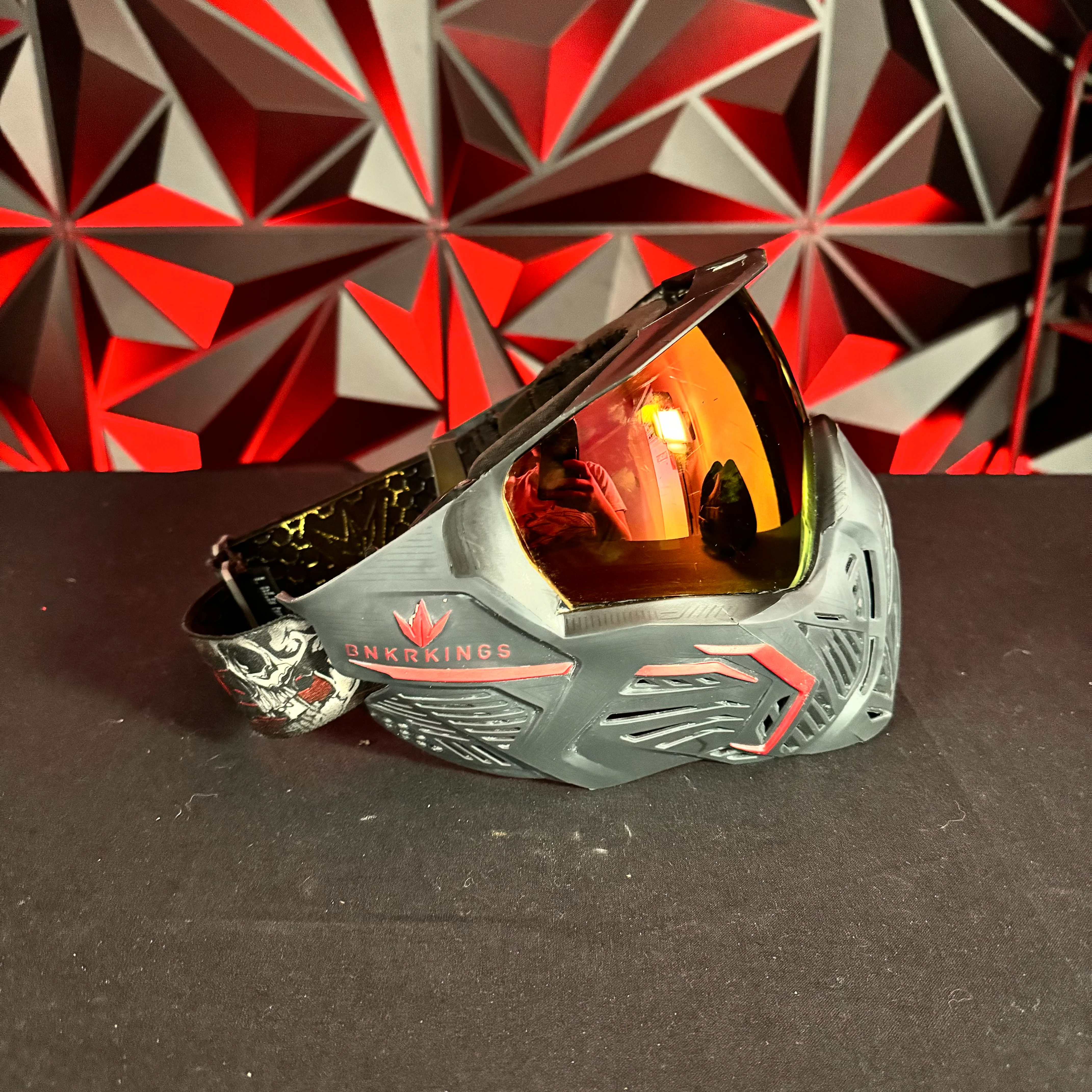 Used Bunker Kings CMD Paintball Mask - Black Demon w/ BNKR Kings Soft Goggle Case - Image 3