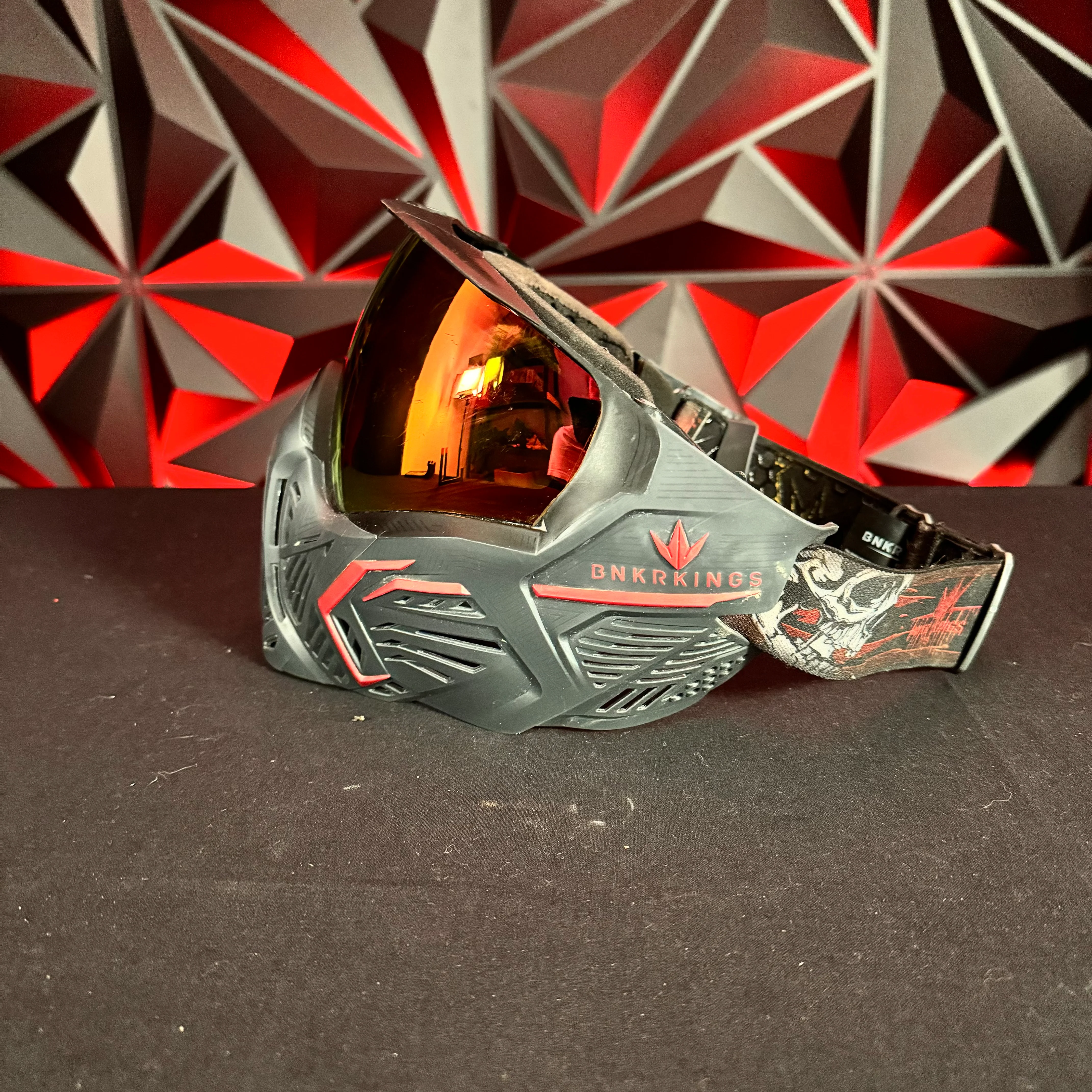 Used Bunker Kings CMD Paintball Mask - Black Demon w/ BNKR Kings Soft Goggle Case - Image 4