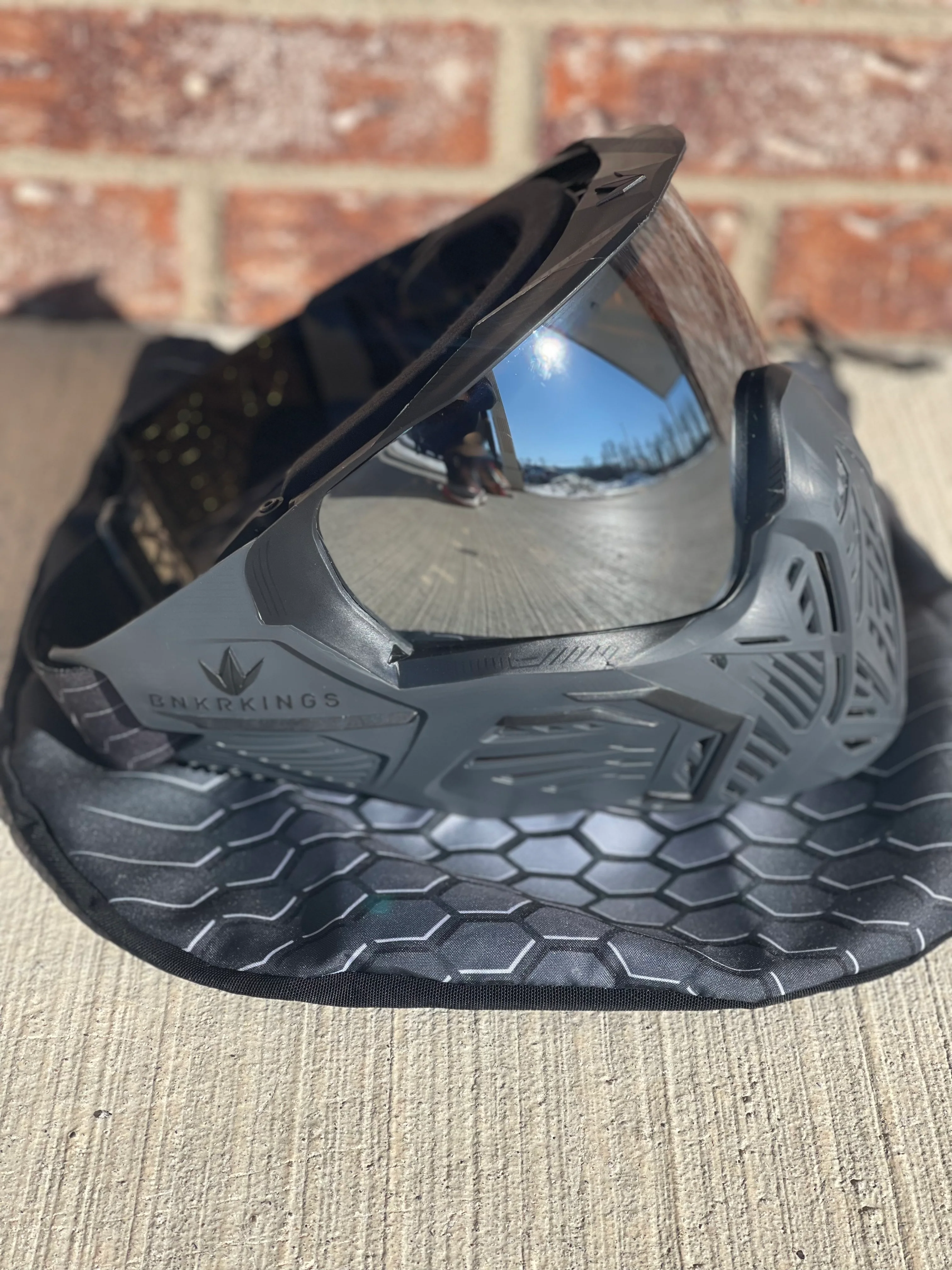 Used Bunker Kings CMD Paintball Mask - Black Ninja w/Goggle Bag - Image 2