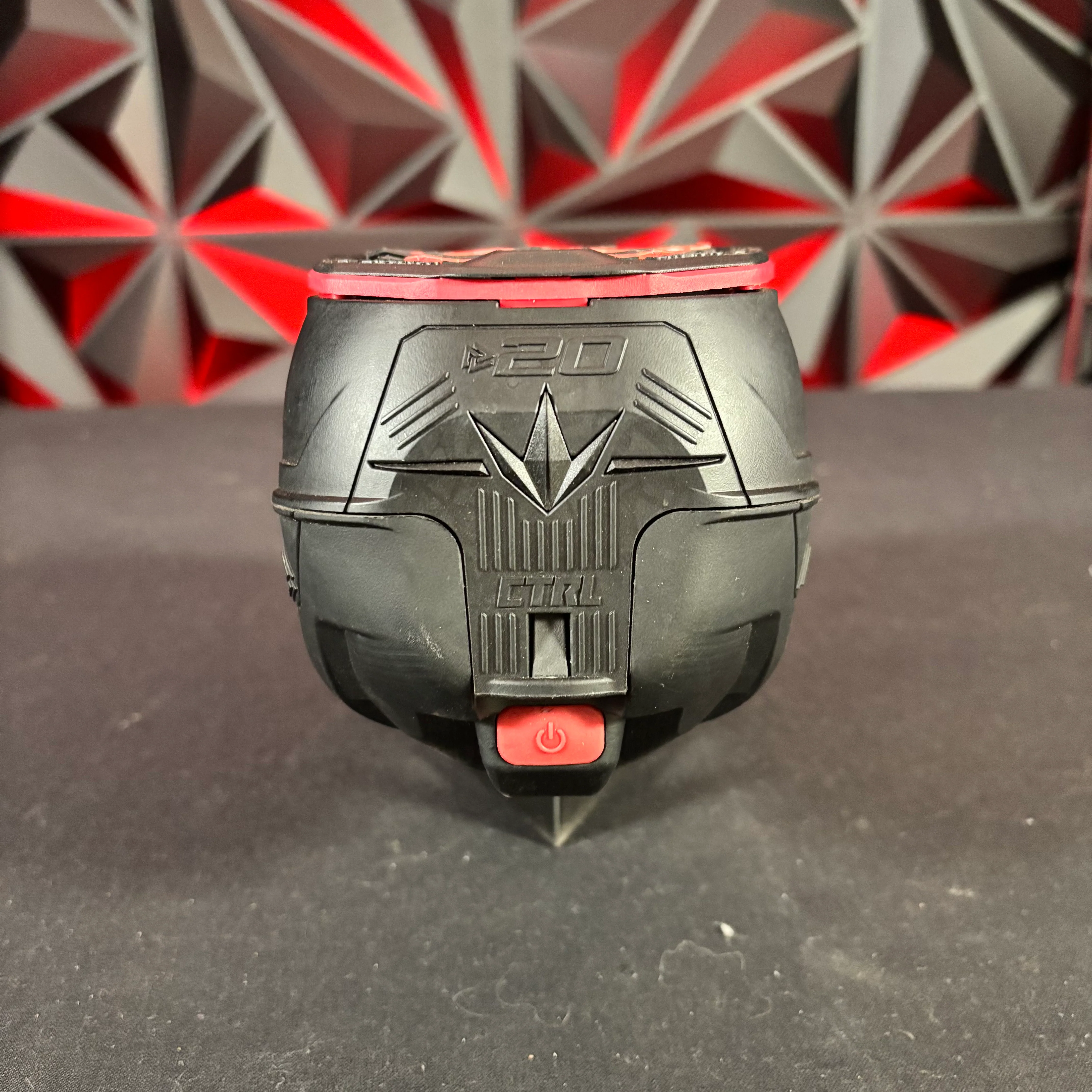 Used Bunkerking CTRL 2 Paintball Loader - Red/Grey Highlander w/NTR Speedfeed & Ramps - Image 2