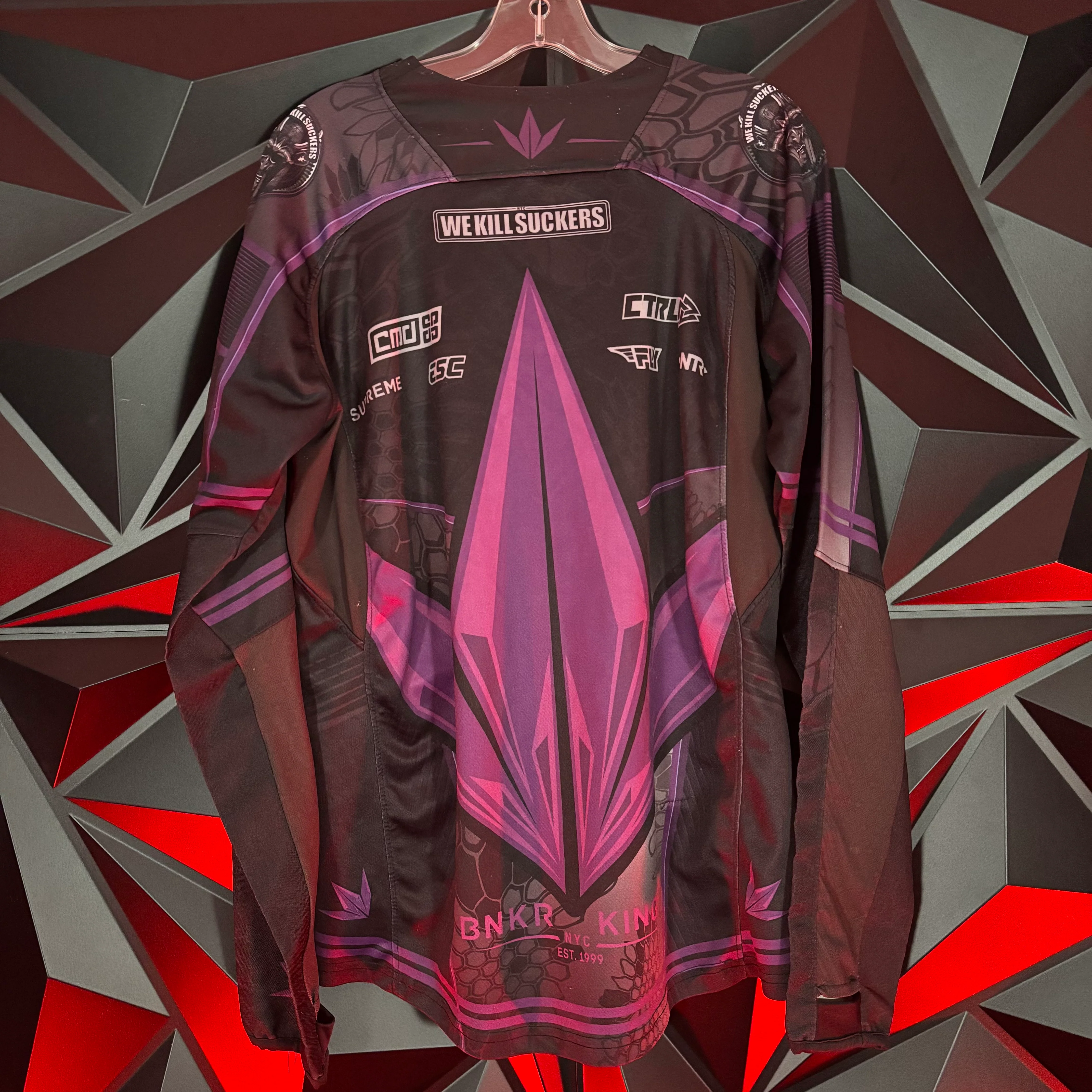 Used Bunkerking Paintball Jersey - Black/Purple - Large - Image 2